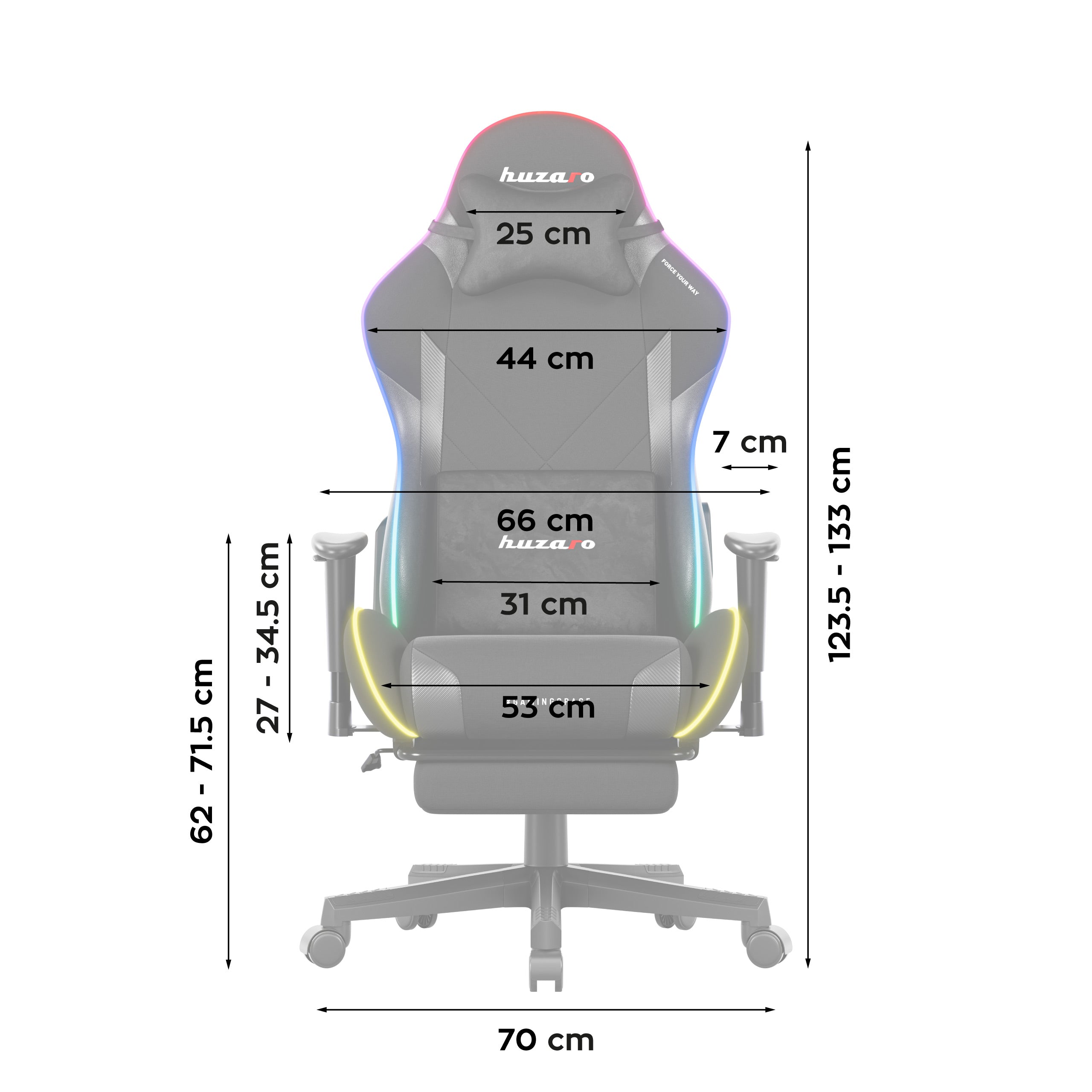 Herní židle Huzaro Force 5.7 Black RGB LED