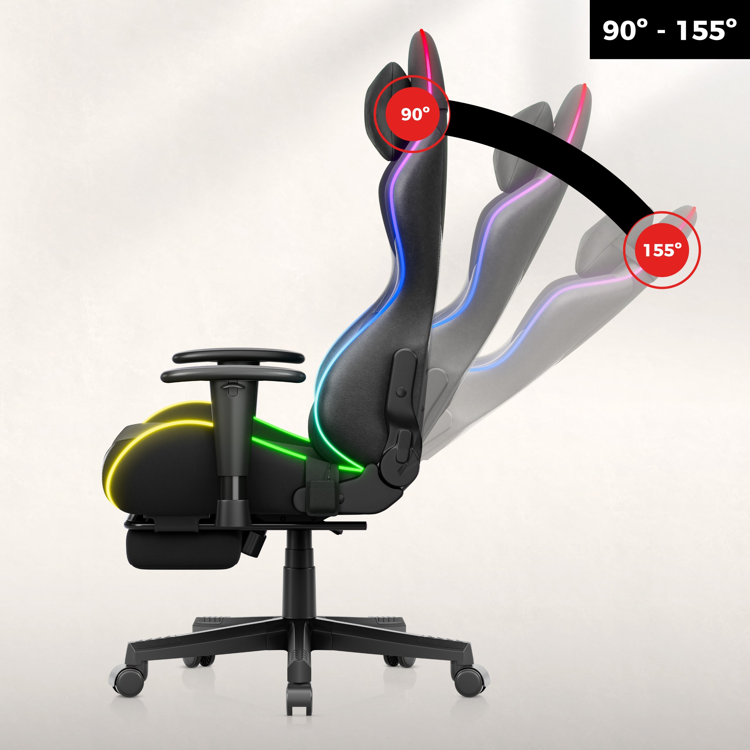Herní židle Huzaro Force 5.7 Black RGB LED