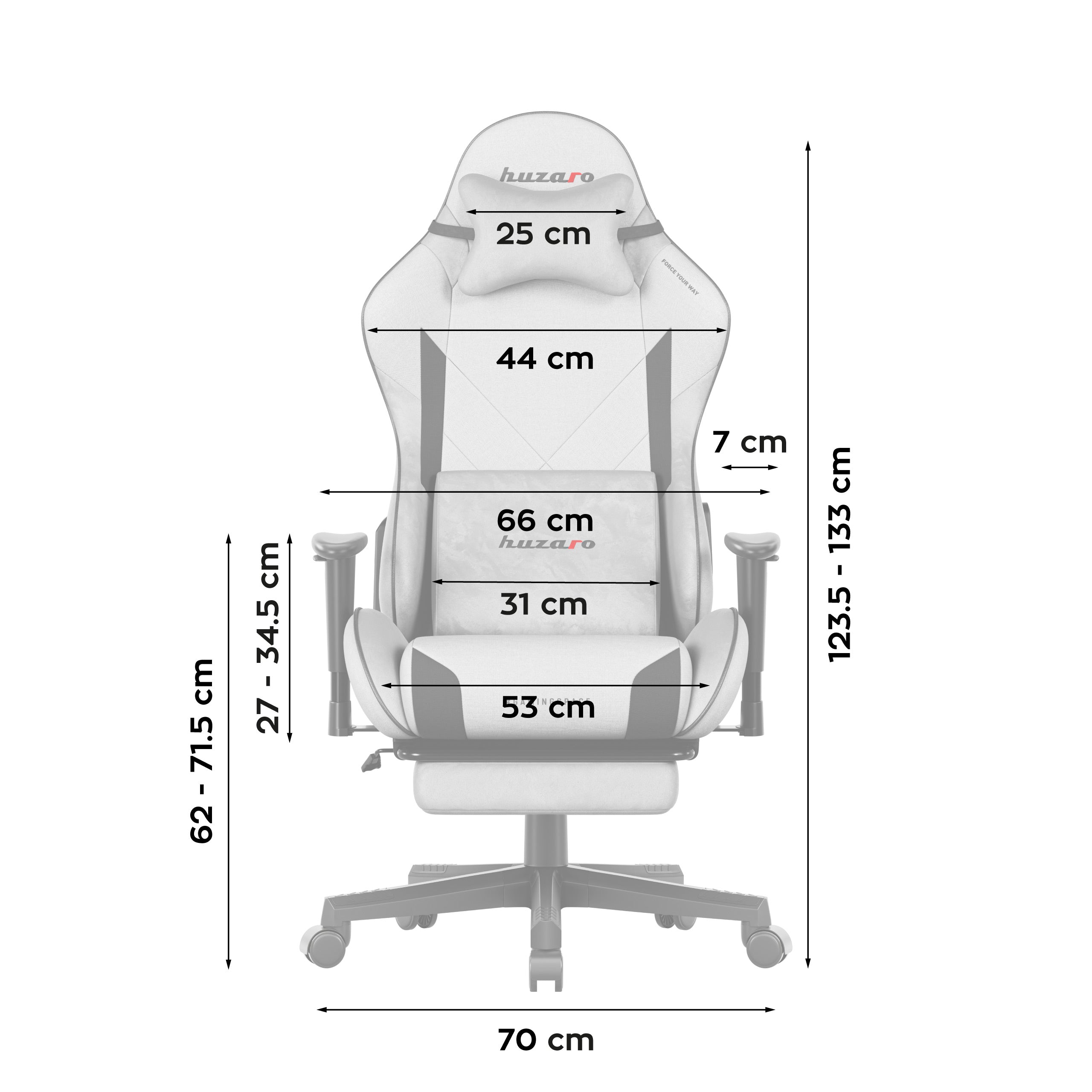 Herní židle Huzaro Force 5.7 šedá