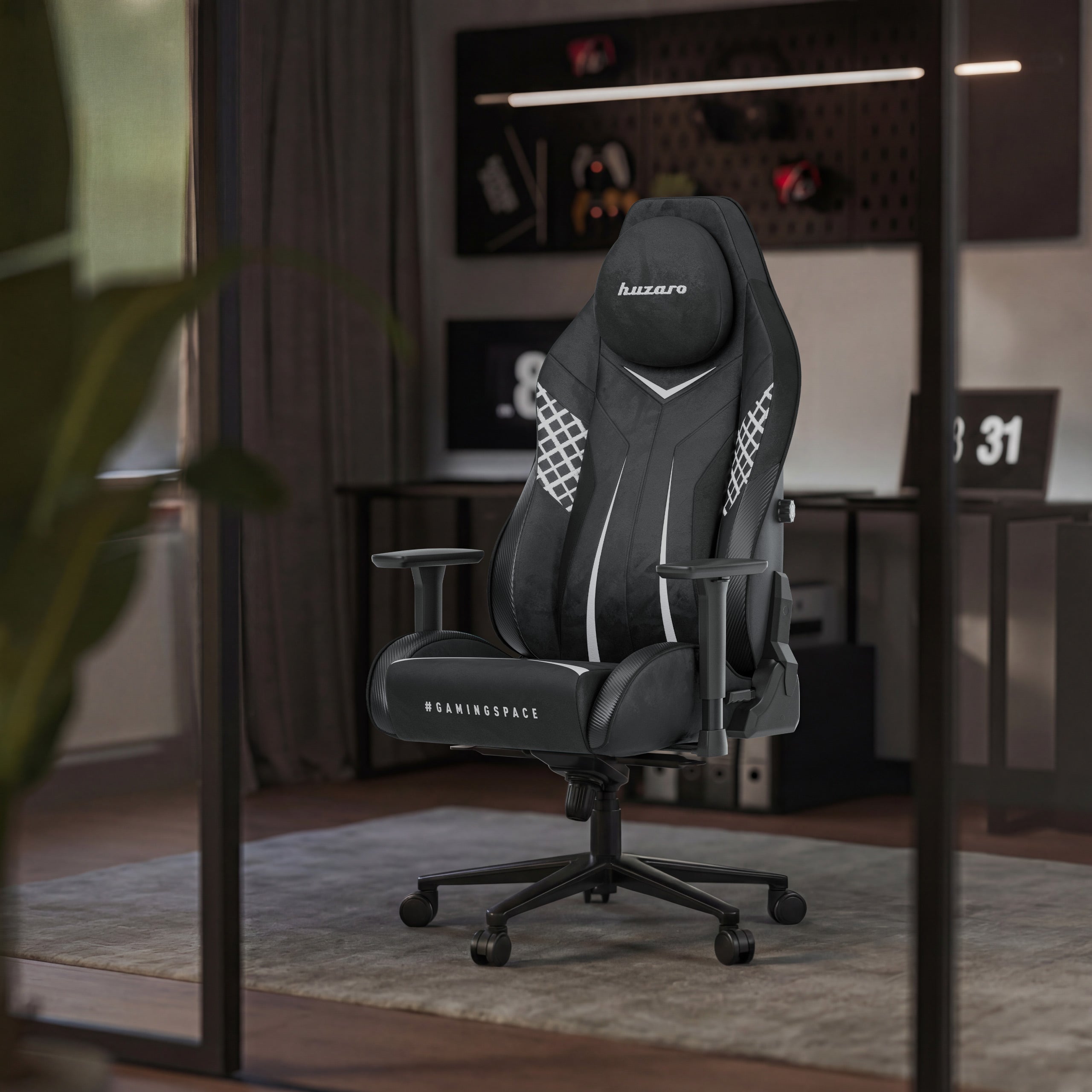 Gamingové křeslo z semiše Huzaro Force 8.3 Carbon Black