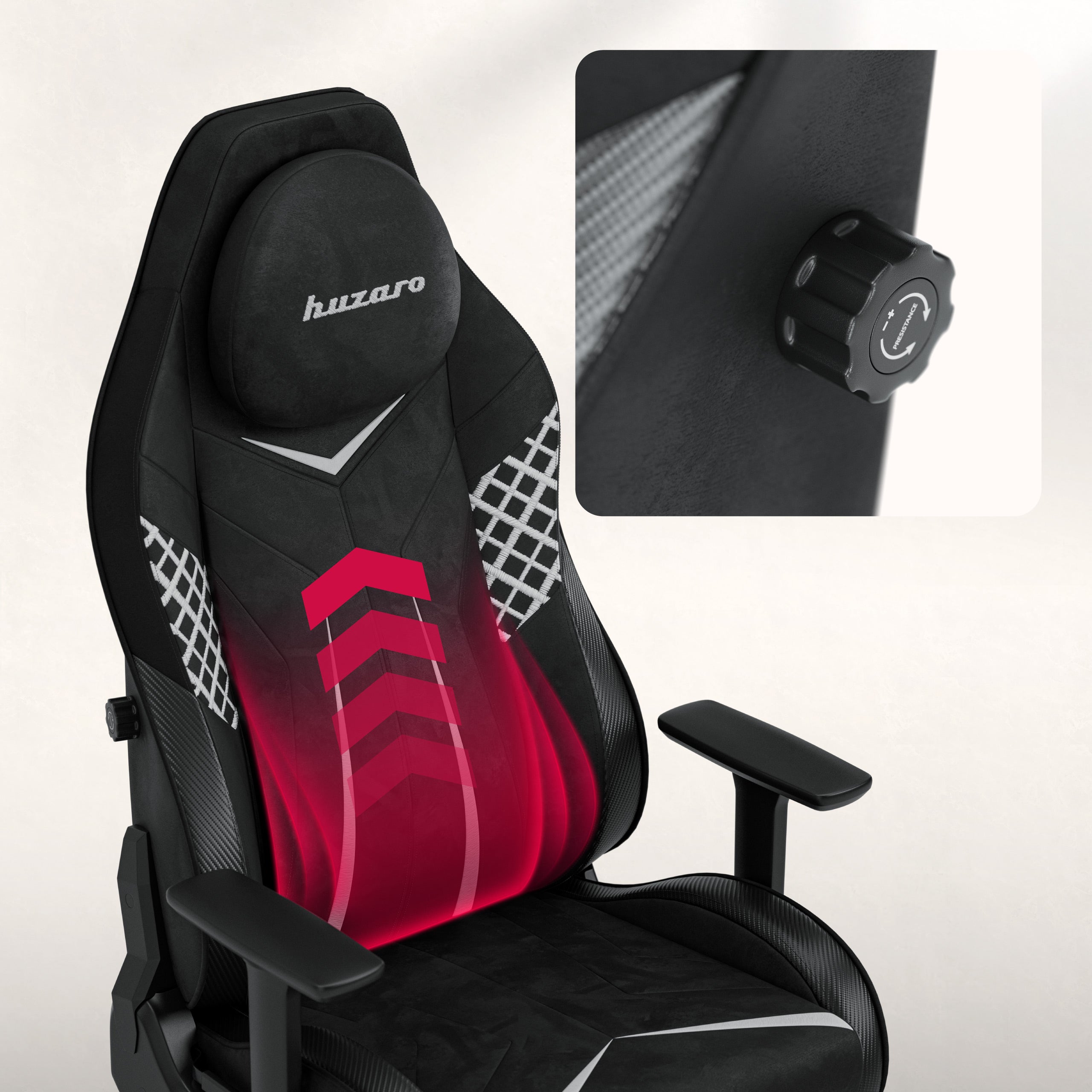 Gamingové křeslo z semiše Huzaro Force 8.3 Carbon Black