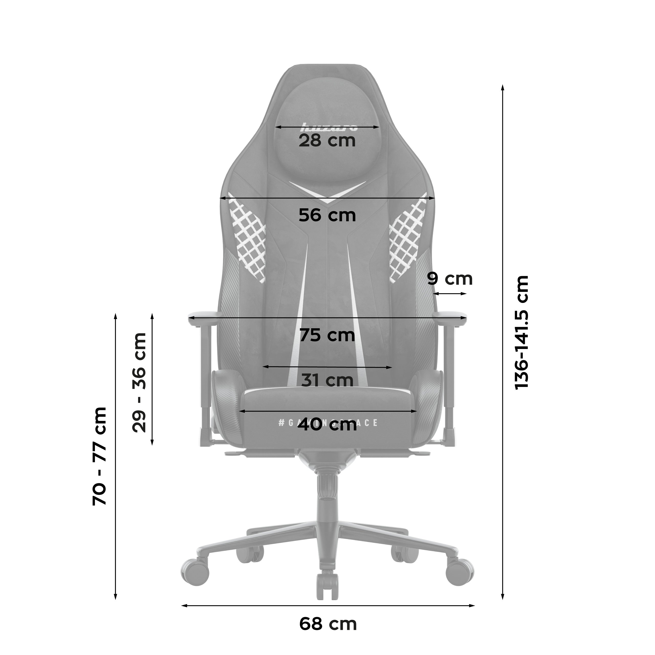 Gamingové křeslo z semiše Huzaro Force 8.3 Carbon Black