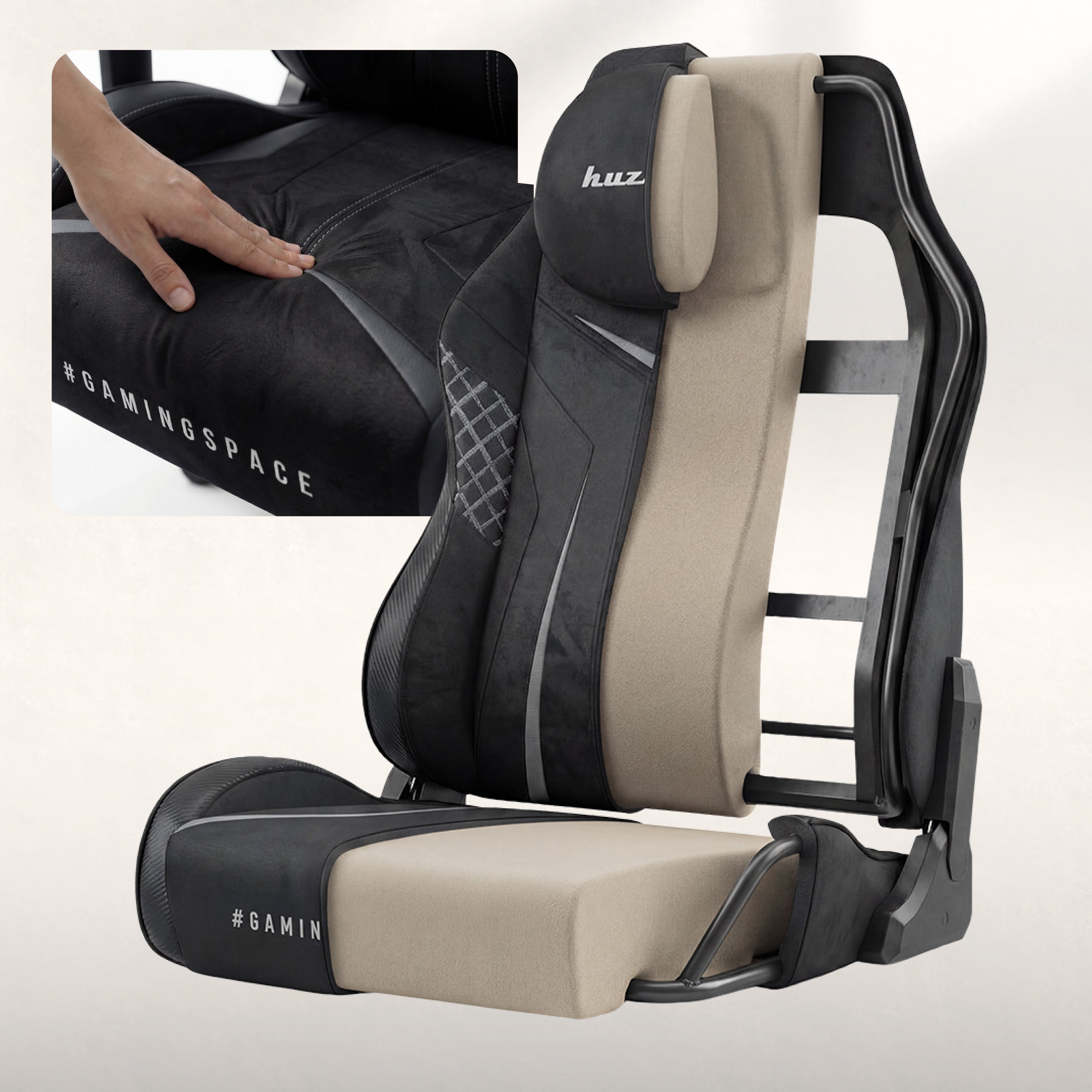 Gamingové křeslo z semiše Huzaro Force 8.3 Carbon Black