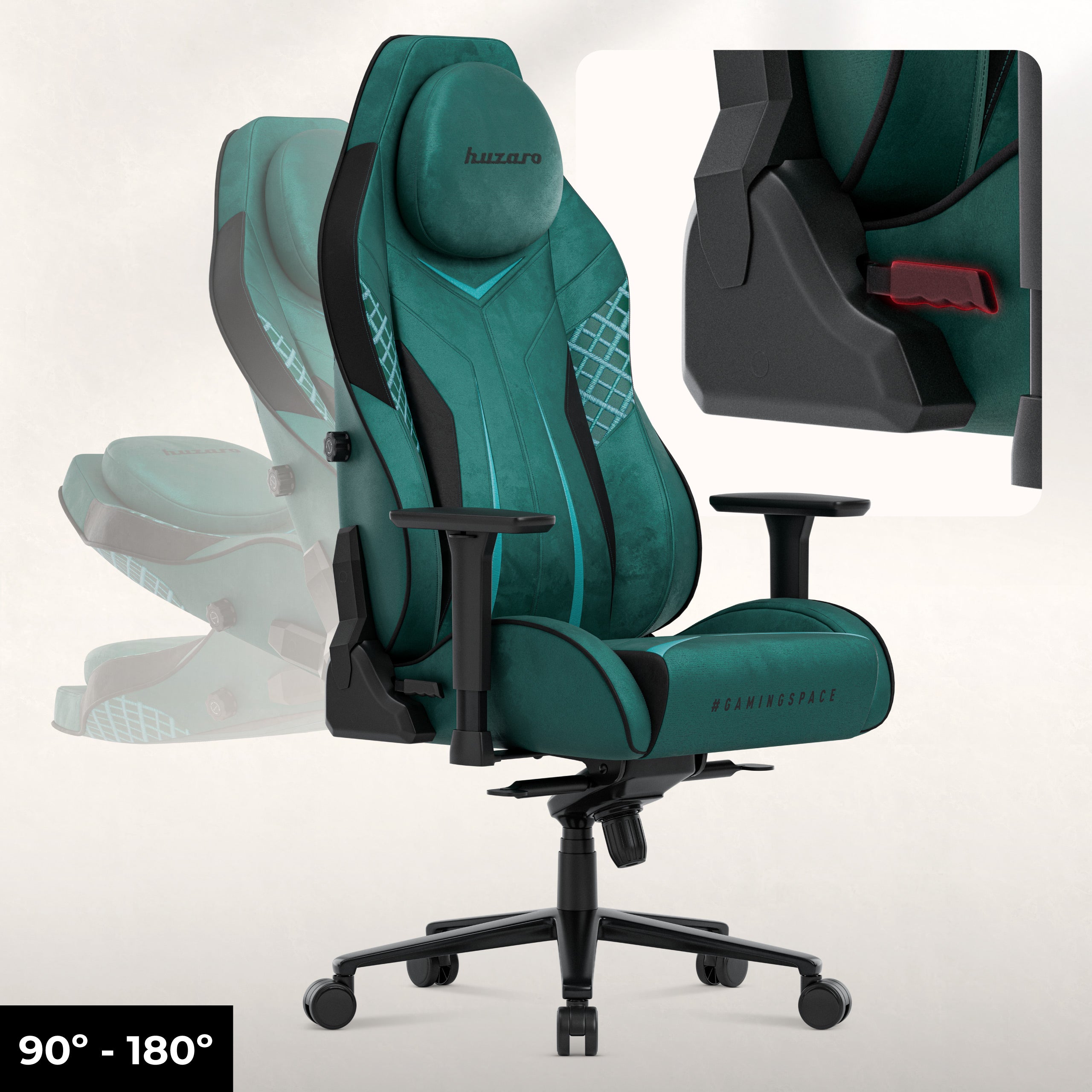 Gamingové křeslo z semiše Huzaro Force 8.3 Green