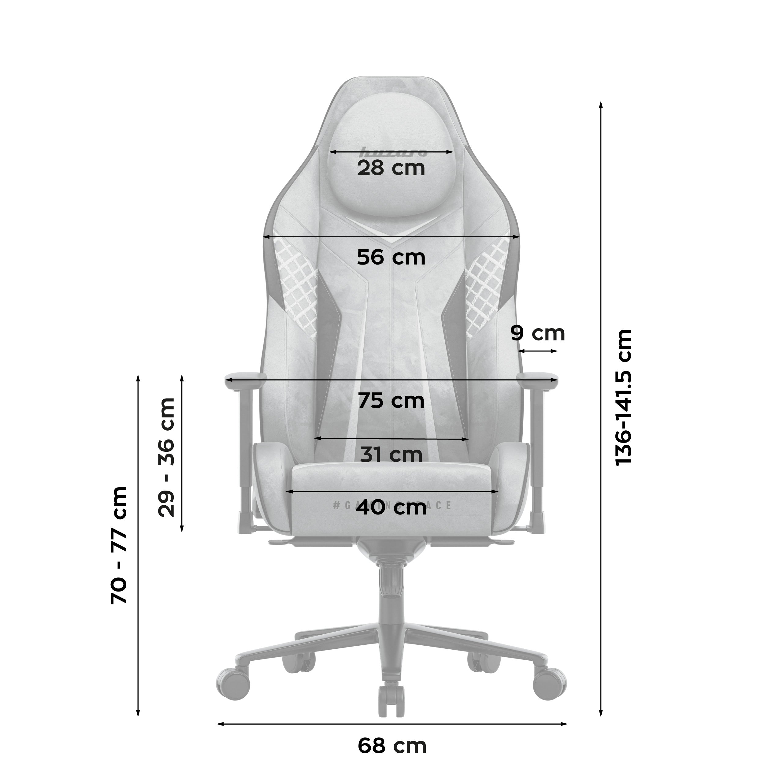 Herní křeslo semišové Huzaro Force 8.3 Grey