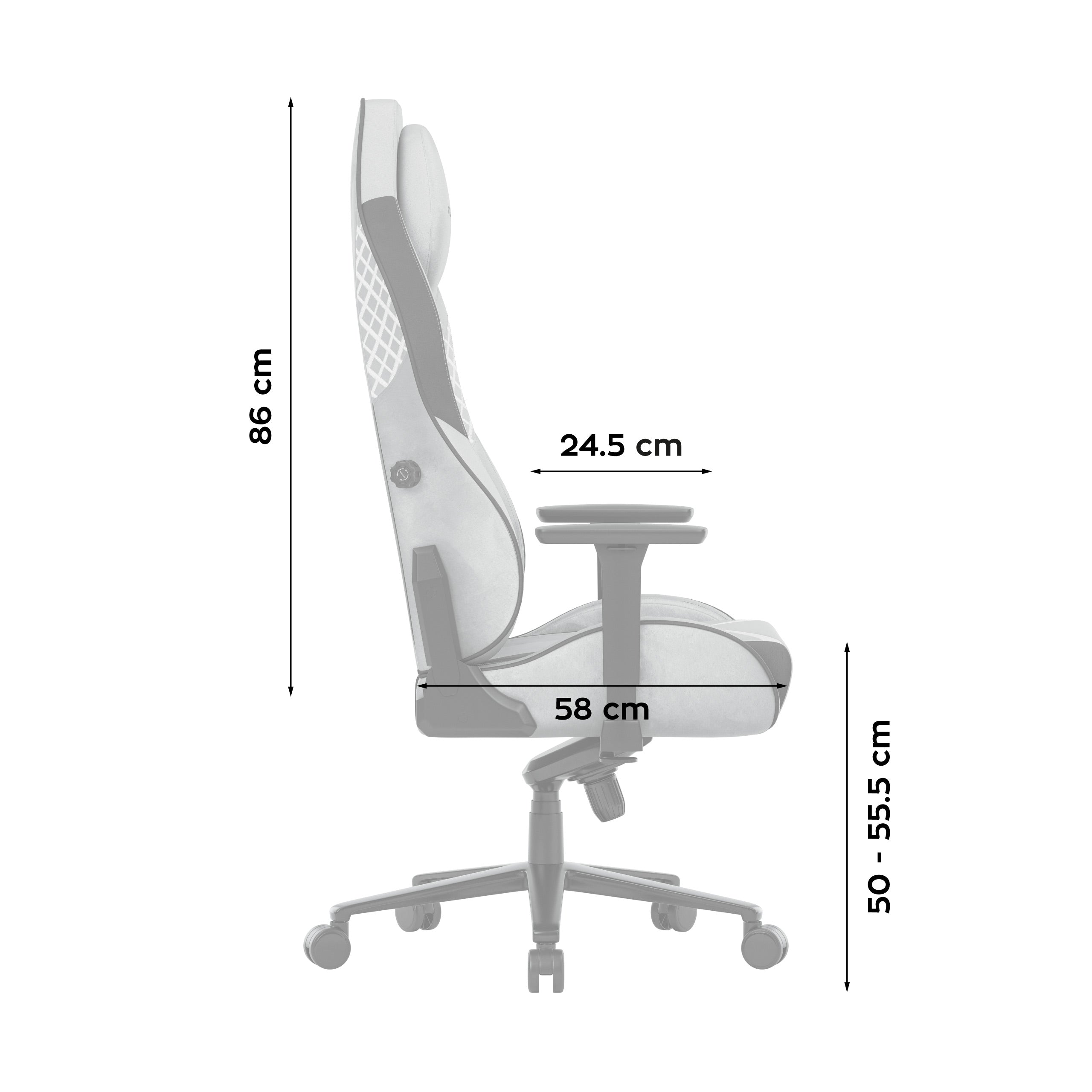 Herní křeslo semišové Huzaro Force 8.3 Grey