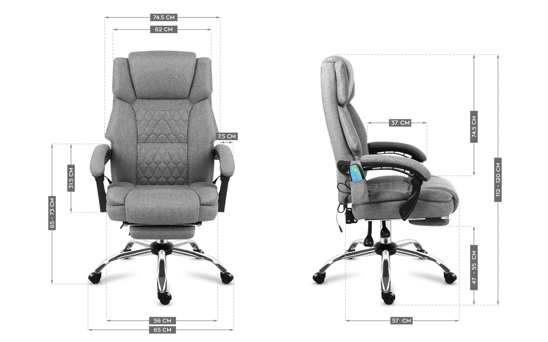 Kancelářská židle Mark Adler Boss 6.0 šedá 