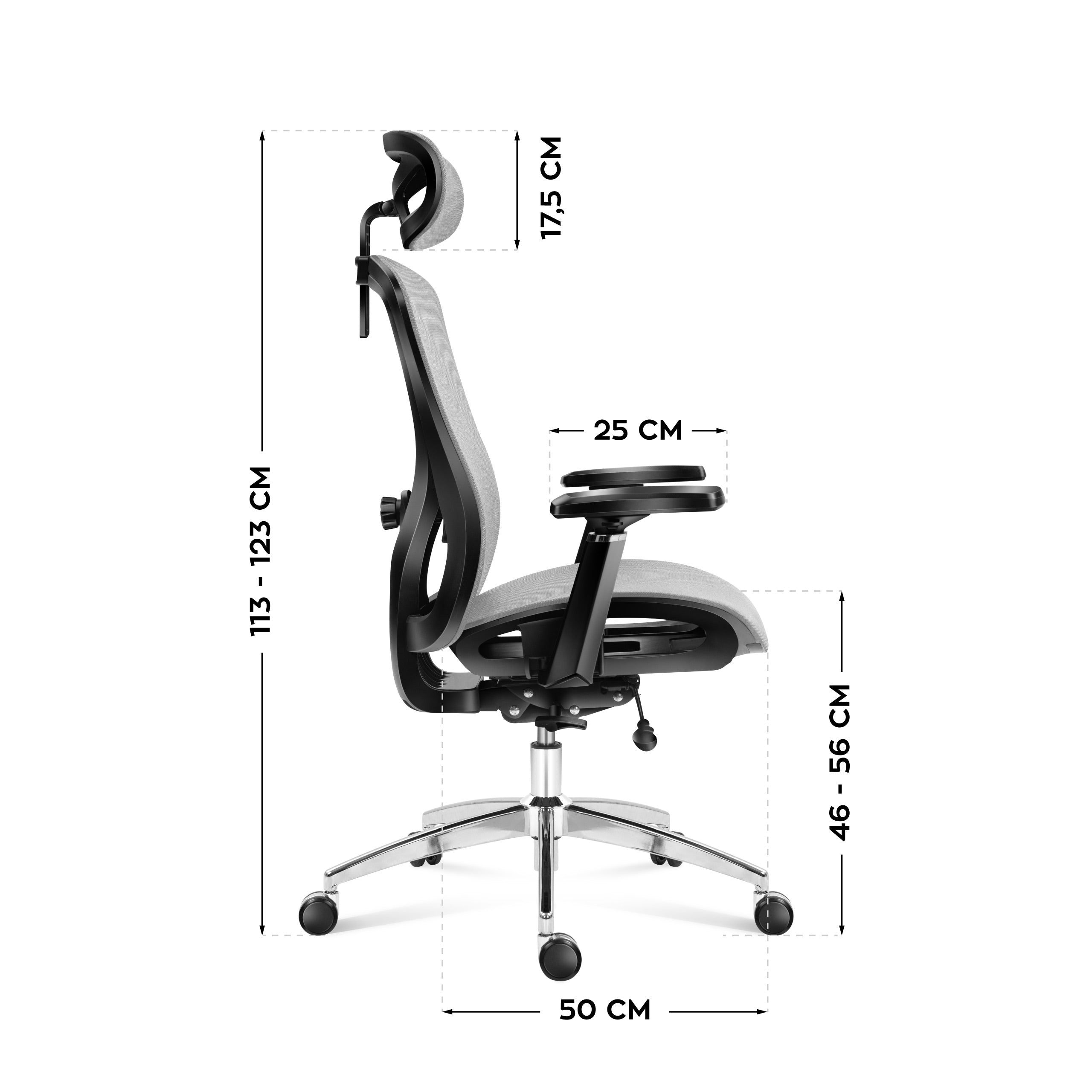 Ergonomická židle Mark Adler Expert 5.3 šedá síťovina 