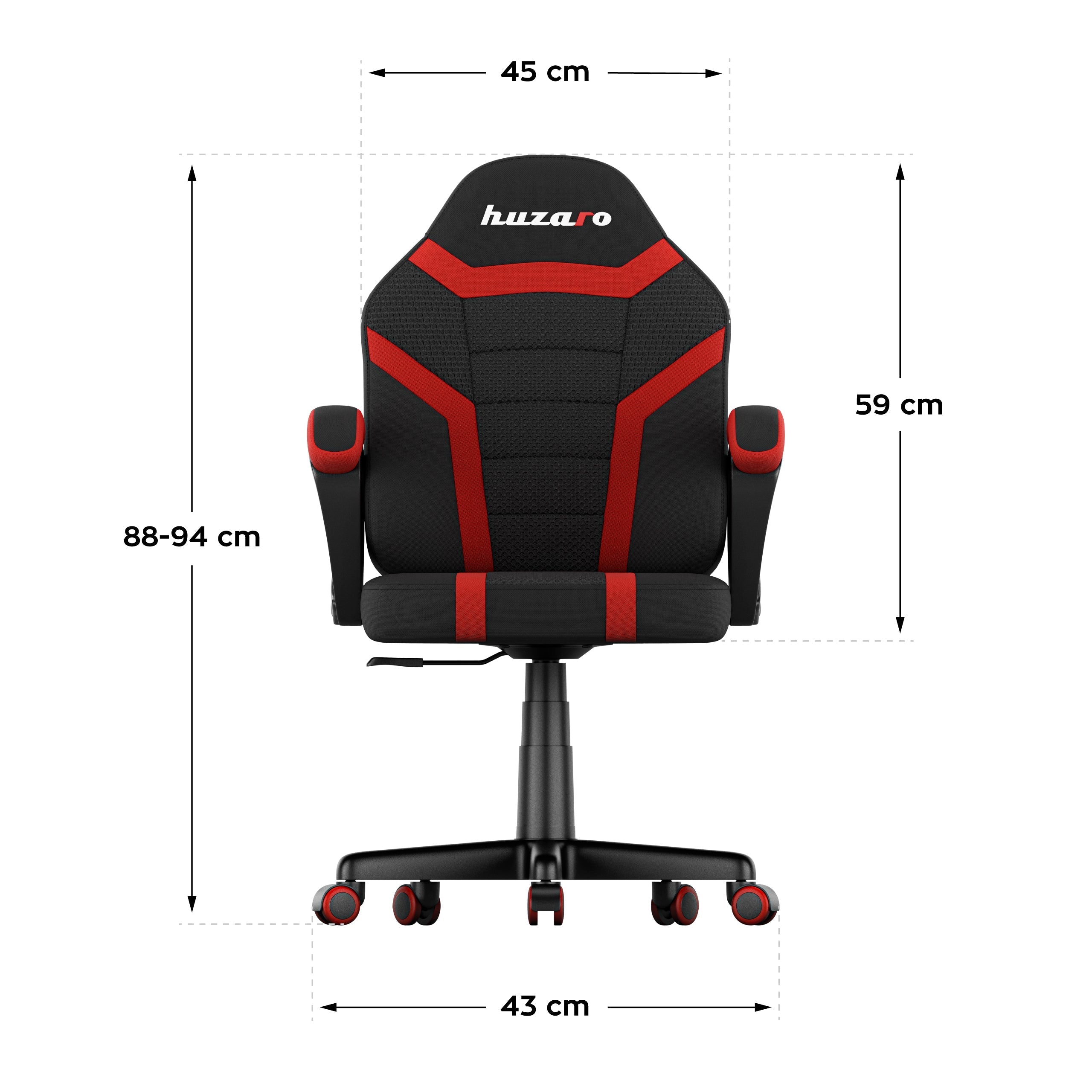 Herní židle HUZARO RANGER 1.0 Red Mesh pro děti 