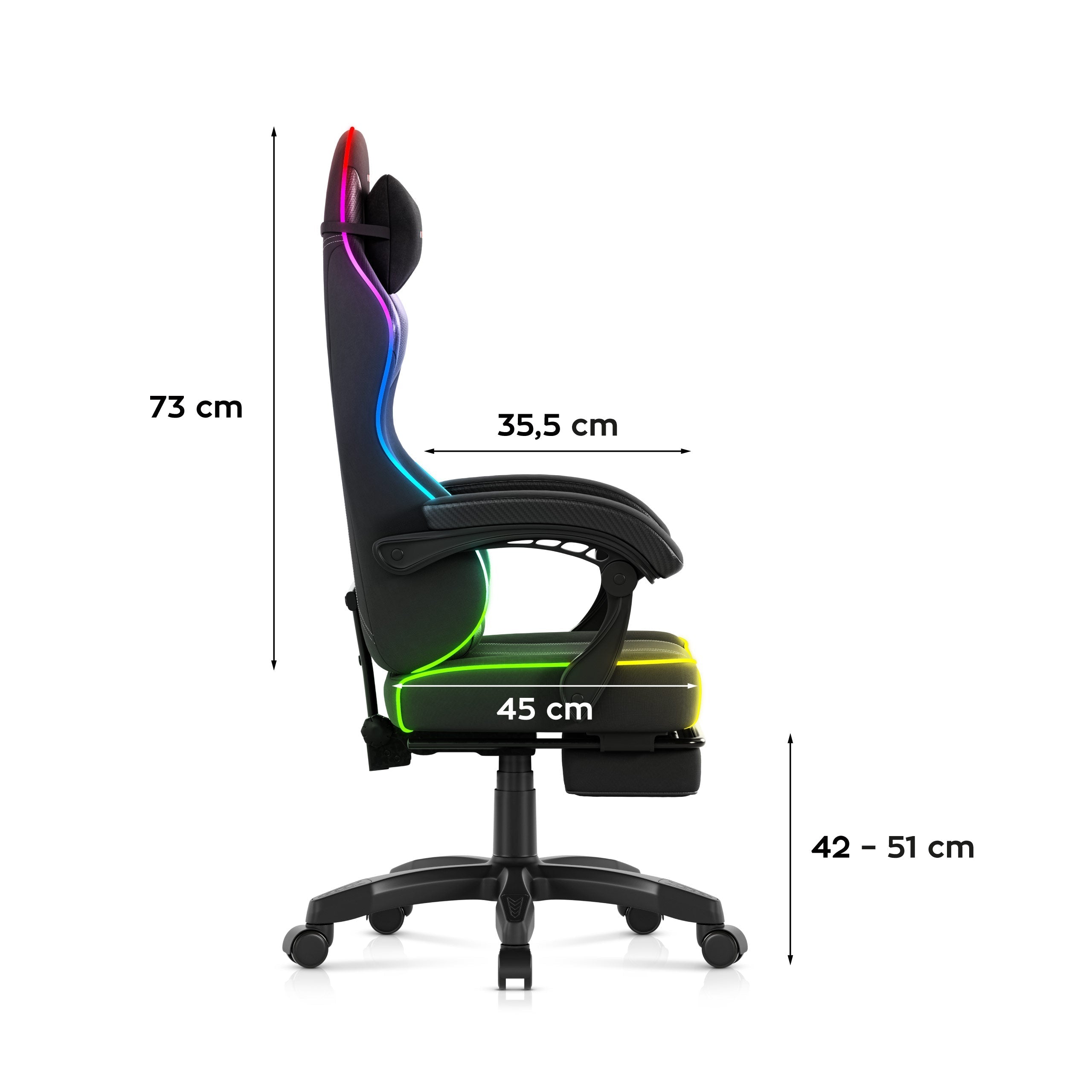 Herní židle Huzaro Force 3.7 RGB černá 