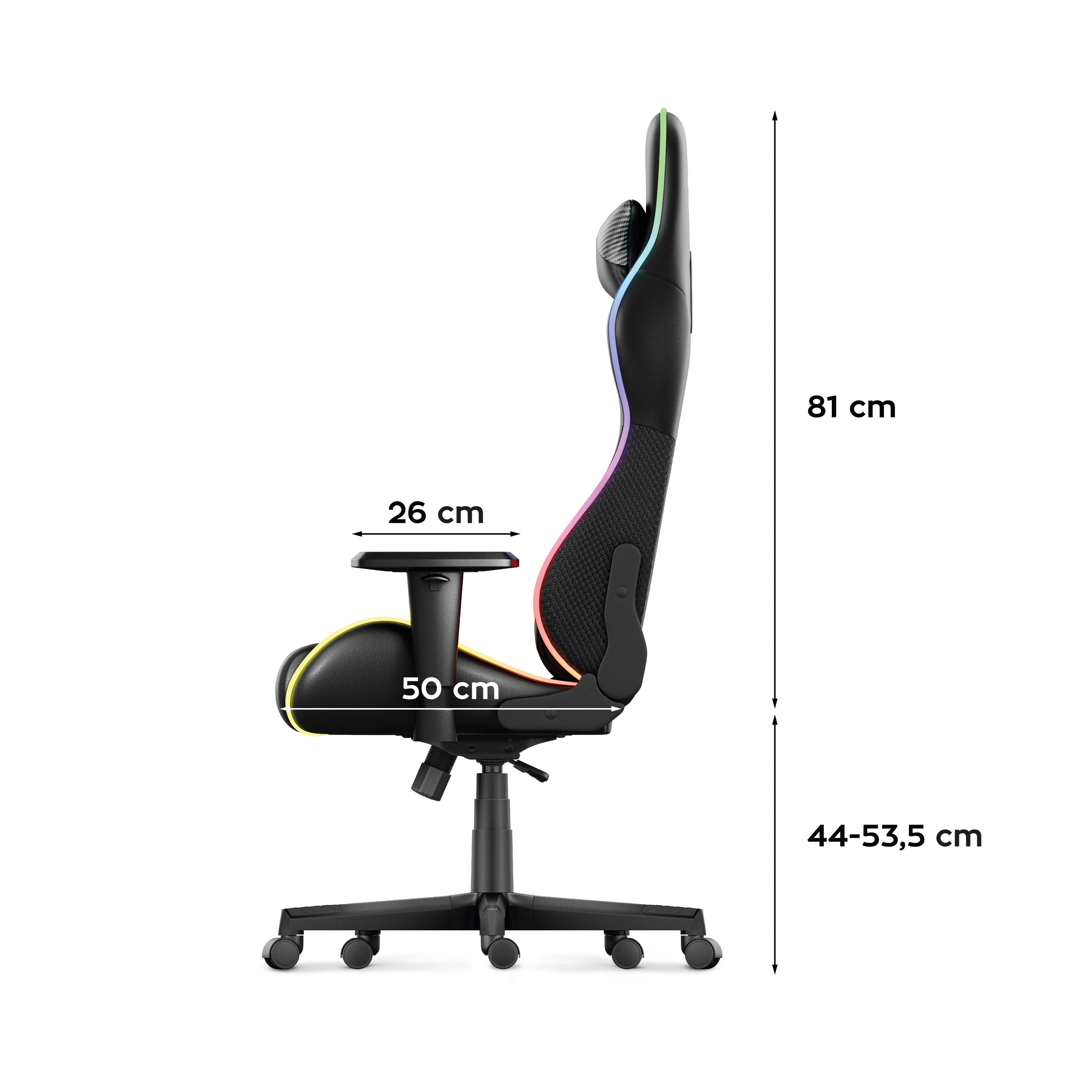 Herní židle HUZARO FORCE 6.2 Black RGB LED 