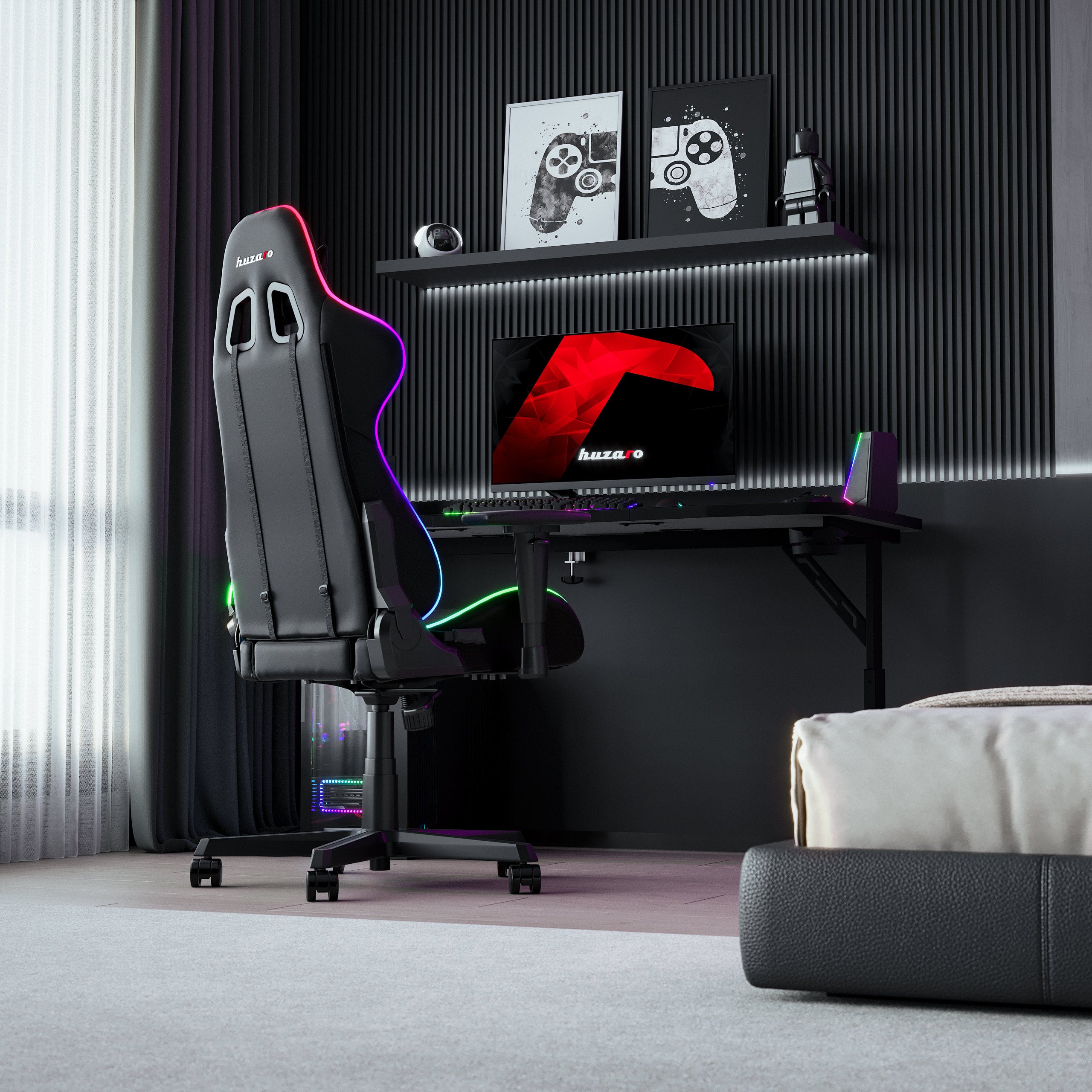 Herní stůl Huzaro Hero 3.6 černý 140 cm