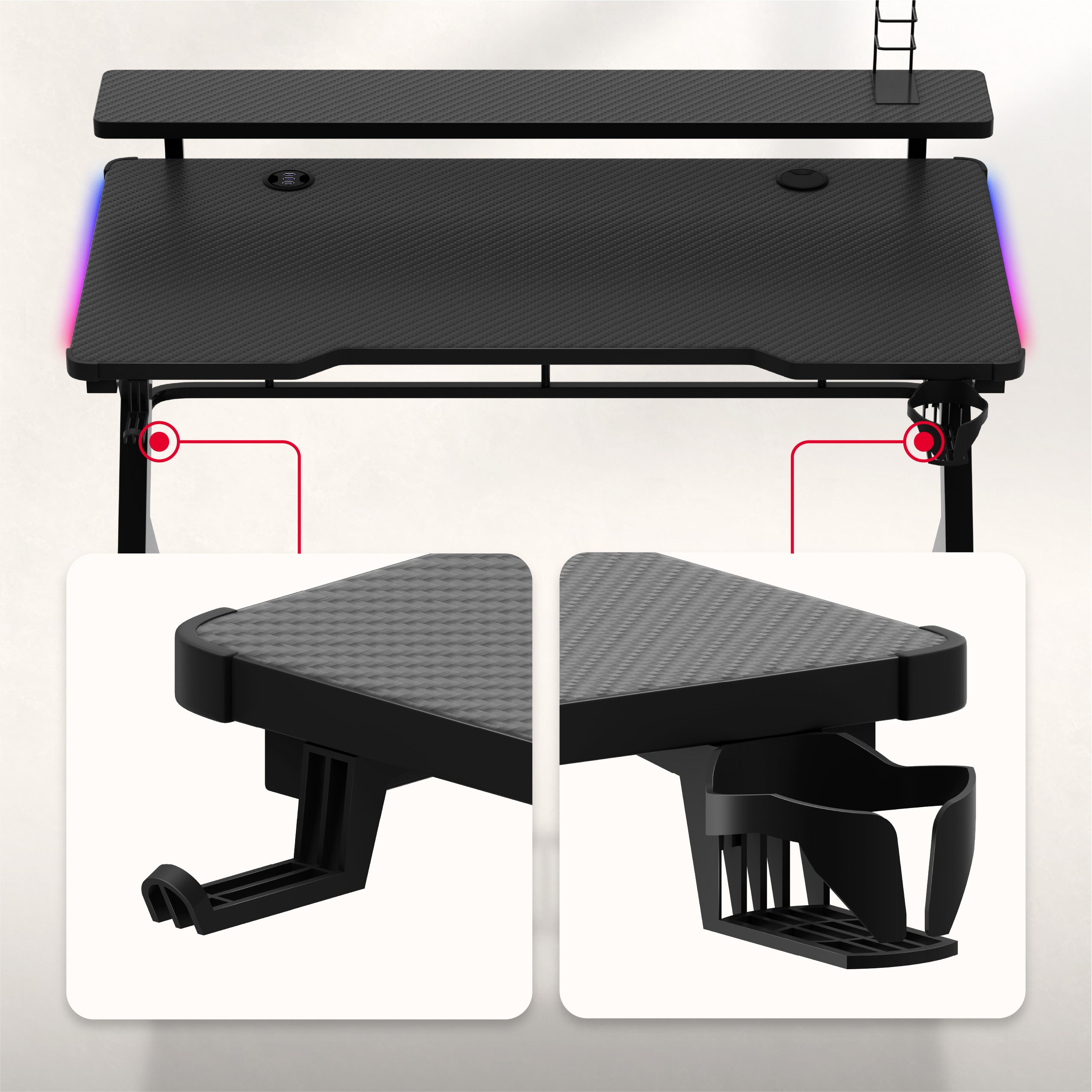Herní stůl Huzaro Hero 5.0 RGB LED 120 cm 