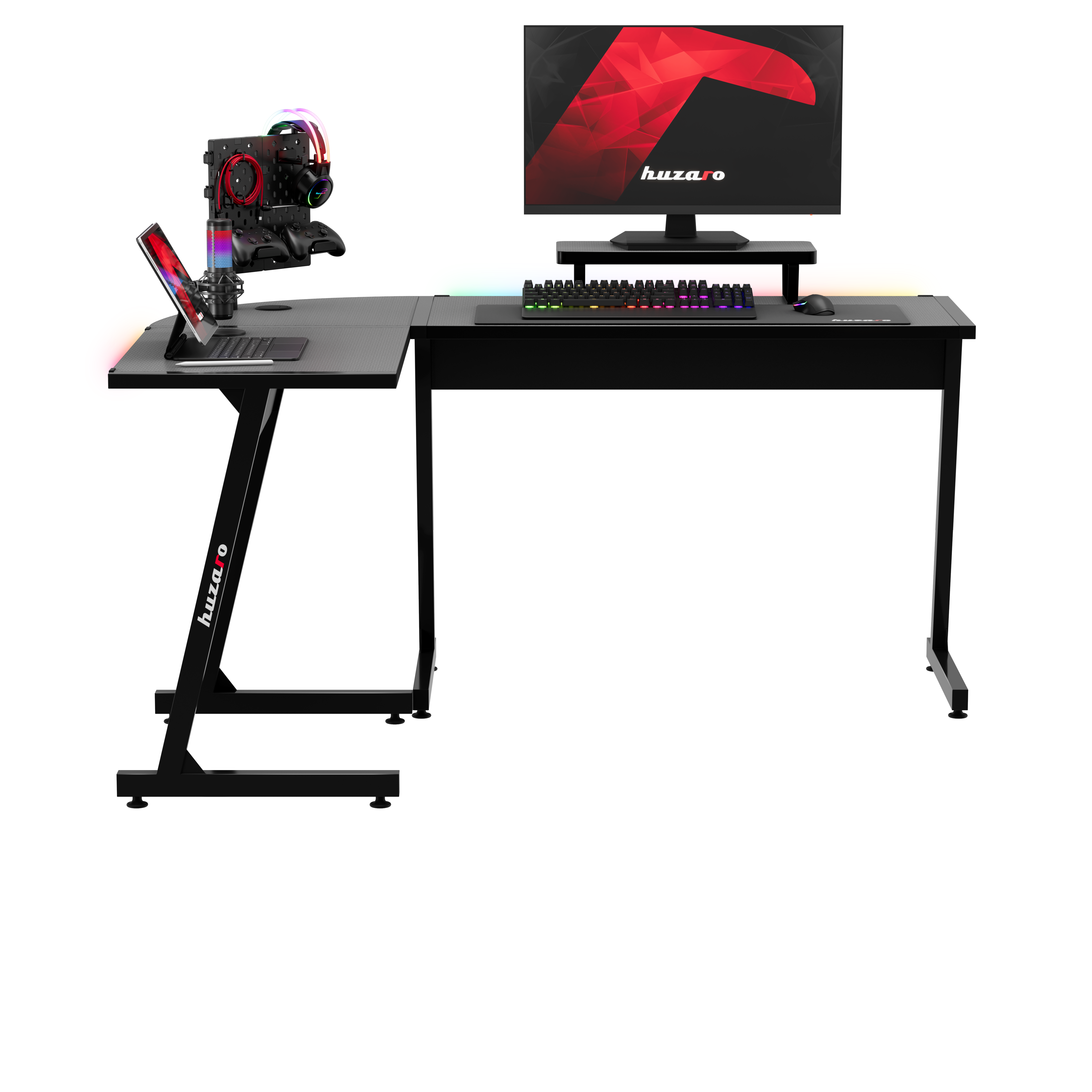 HUZARO HERO 6.0 Černý RGB Chytrý herní stůl 147 cm 