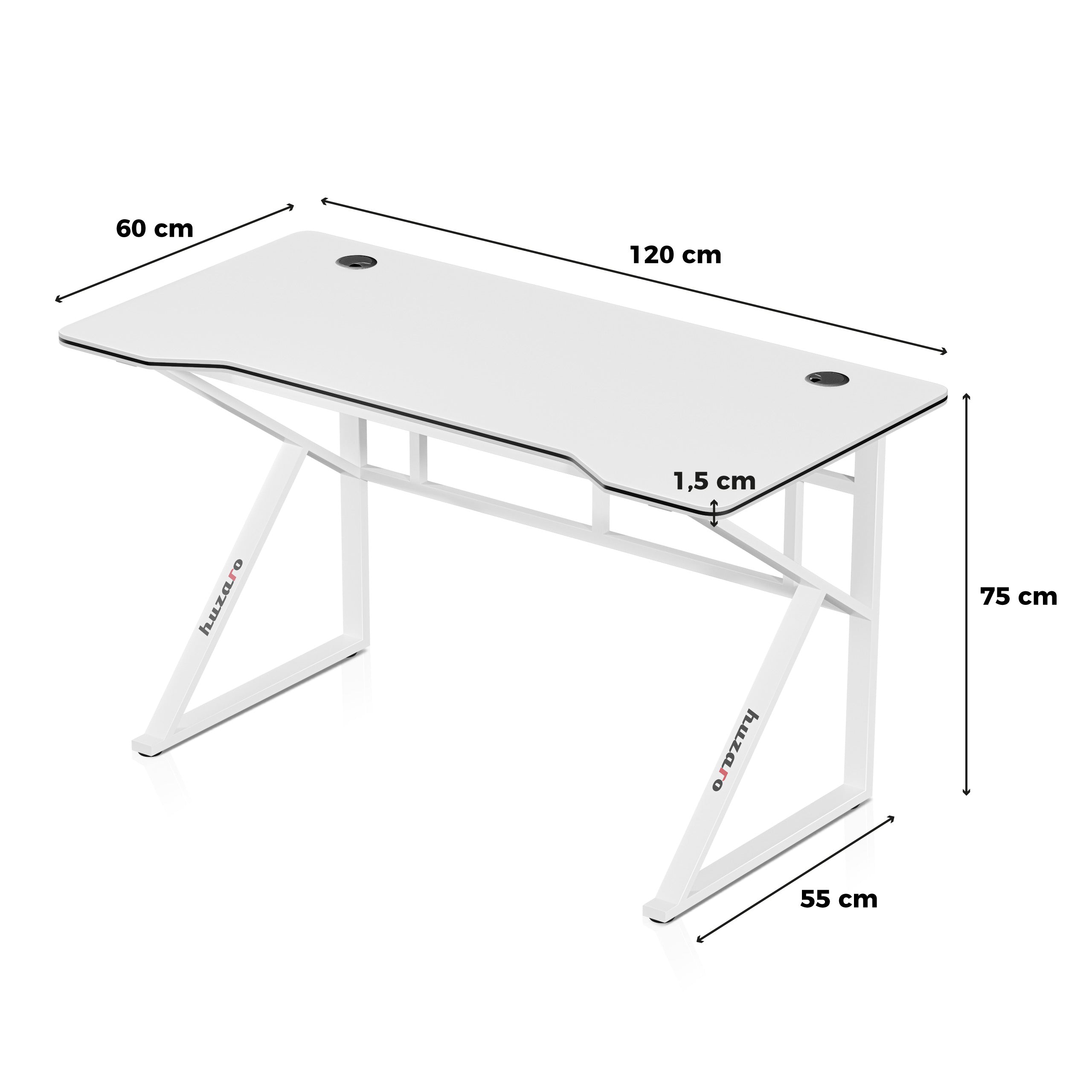 Herní stůl Huzaro Hero 1.6 bílý 120 cm 