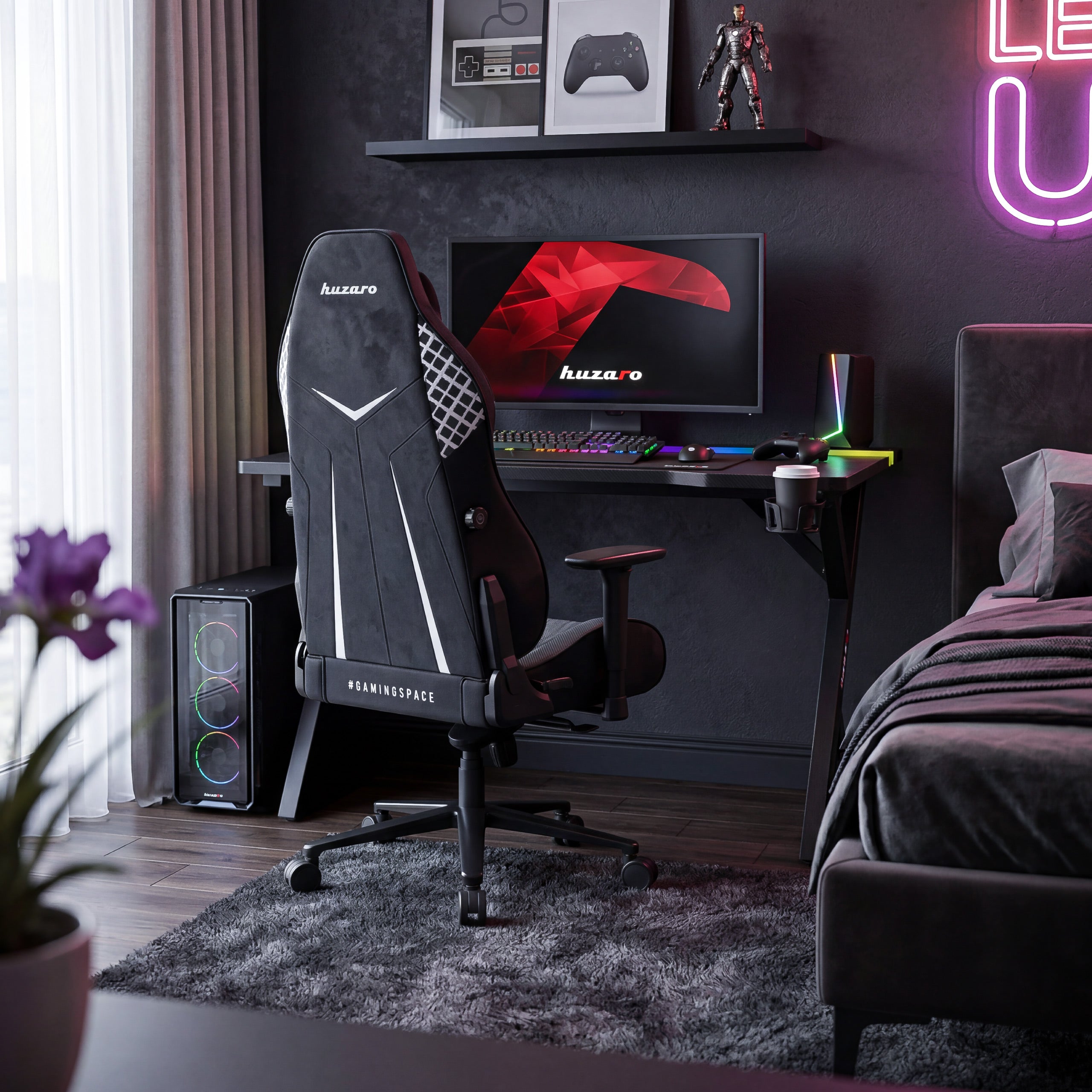 Herní stůl s LED osvětlením Hero 2.4 RGB Black