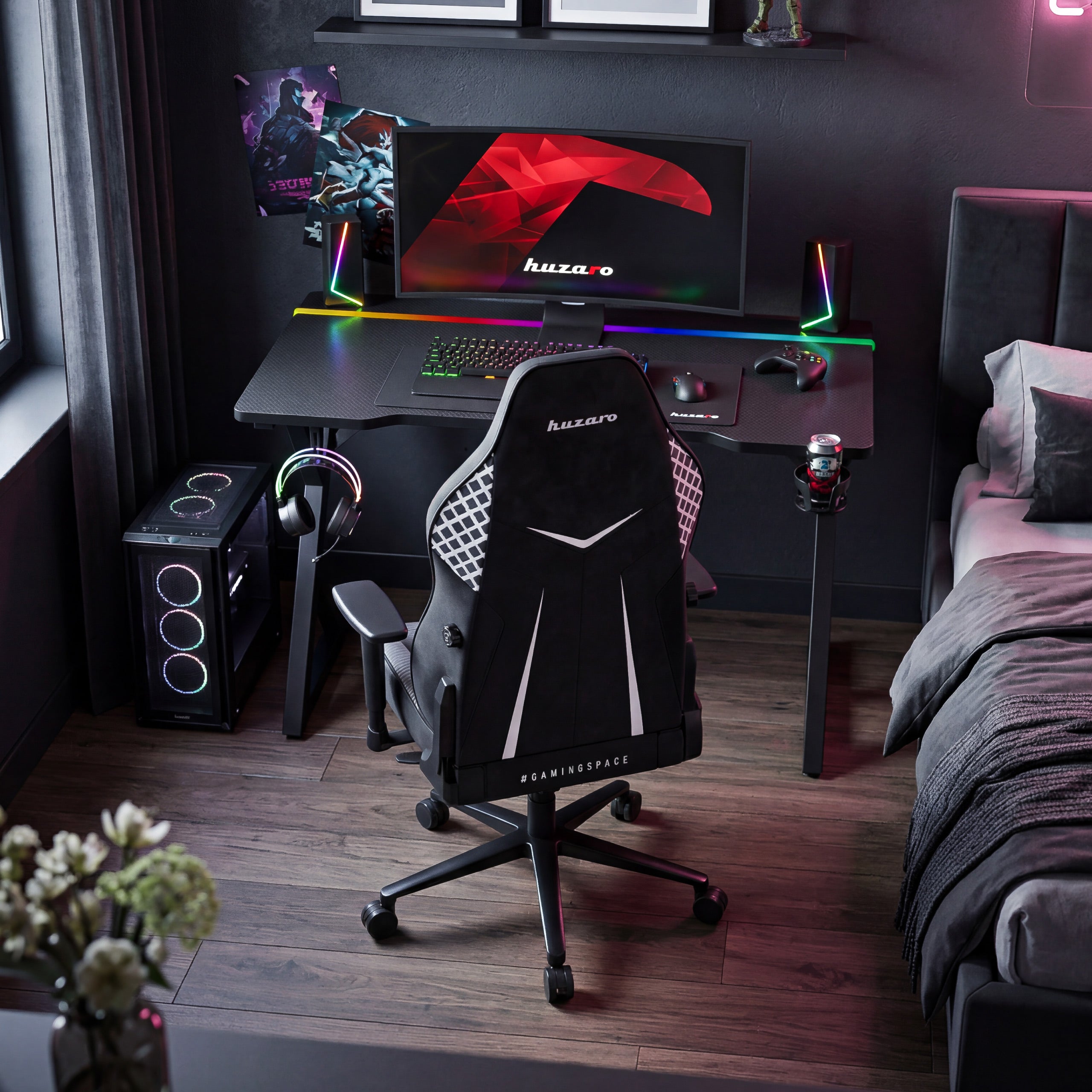 Herní stůl s LED osvětlením Hero 2.4 RGB Black