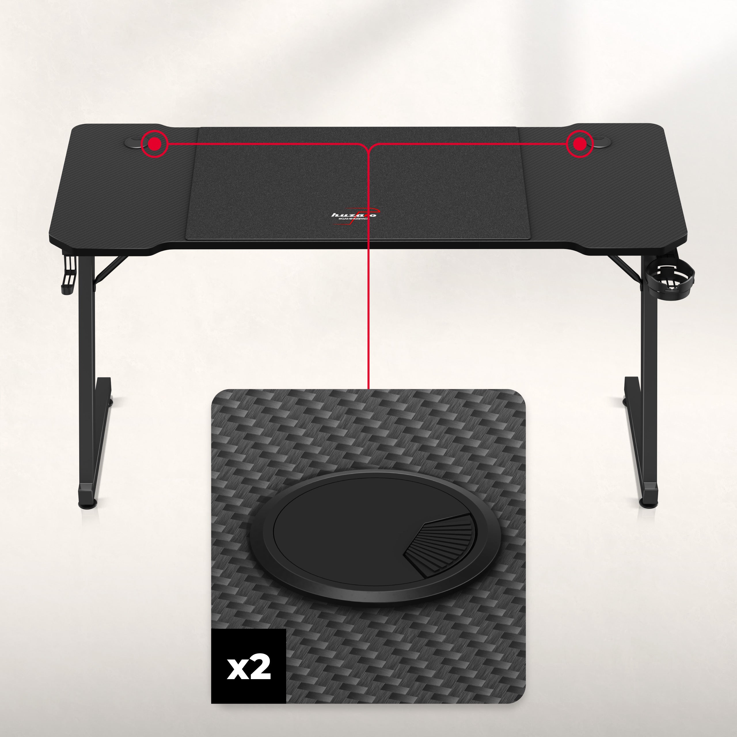 Herní stůl Huzaro Hero 3.3 černý 140 cm 