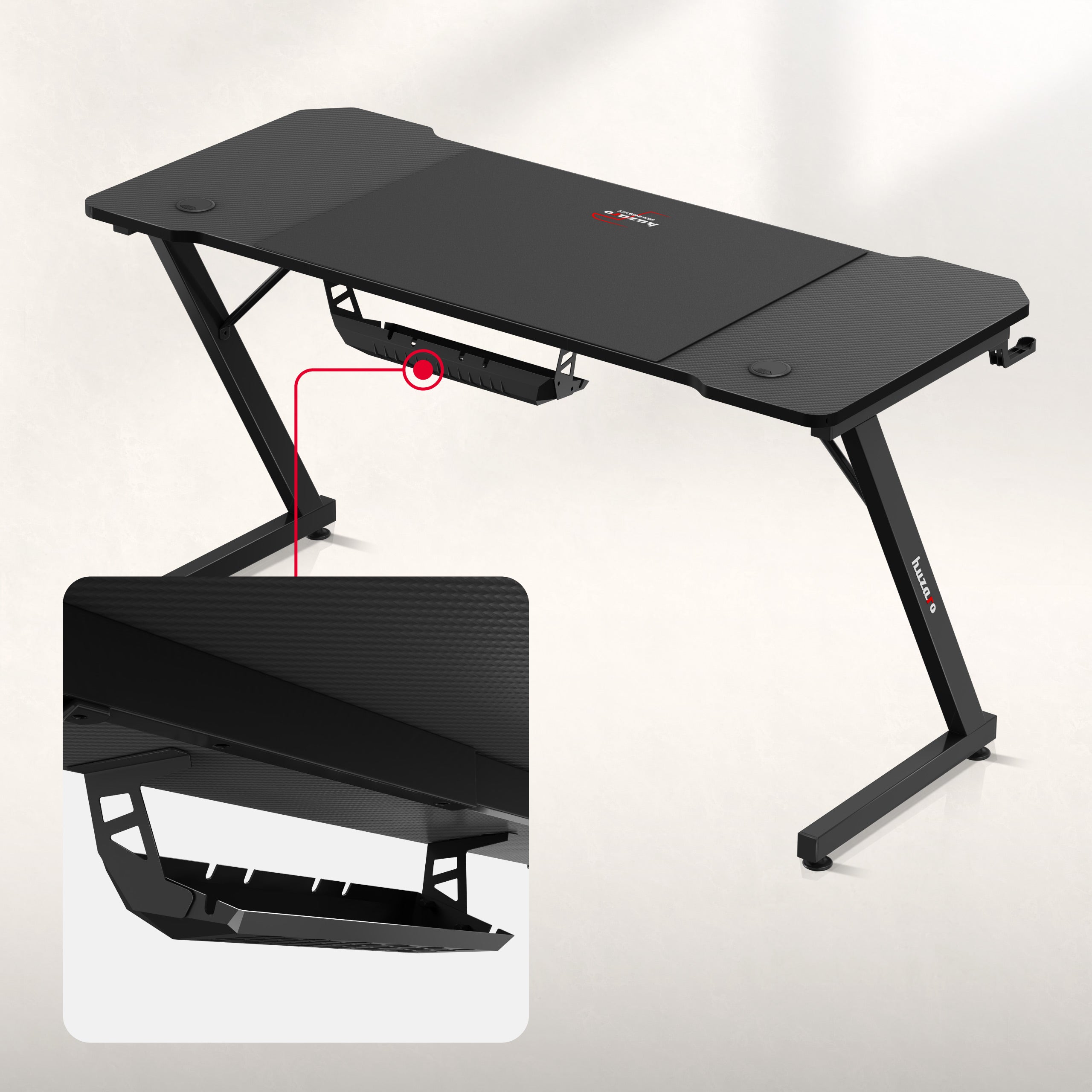 Herní stůl Huzaro Hero 3.3 černý 140 cm 