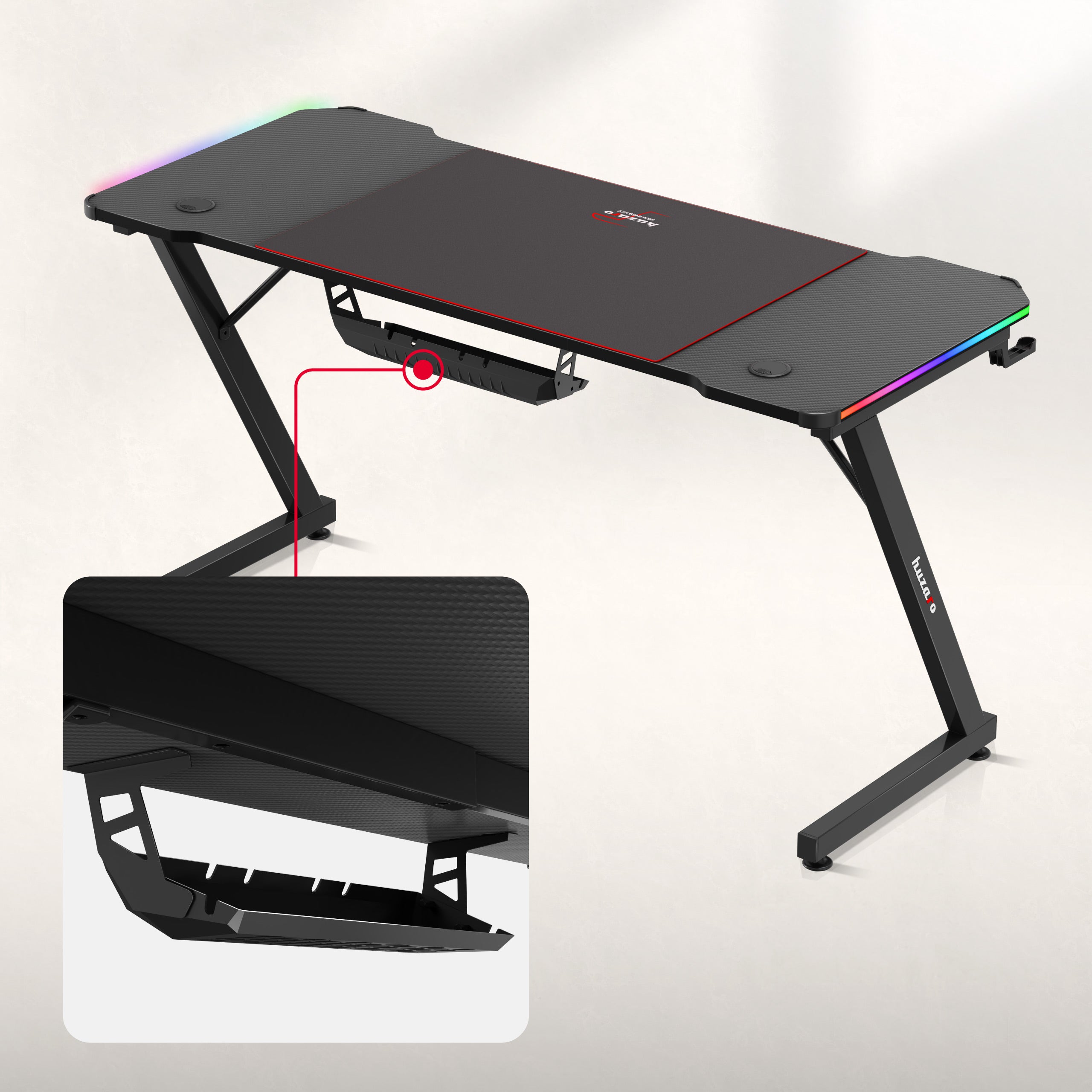 Herní stůl Huzaro Hero 3.3 RGB 140 cm 