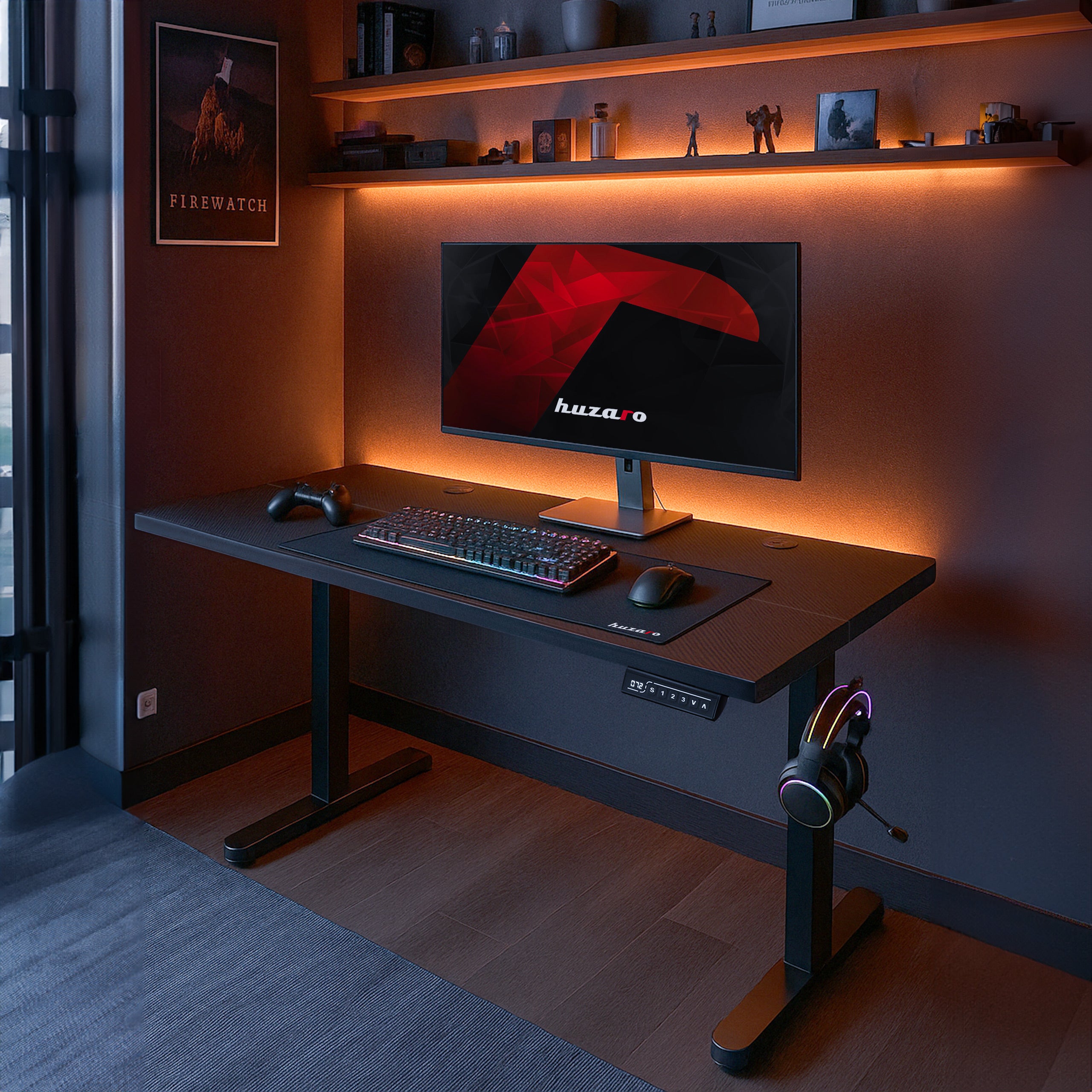 Huzaro Hero 8.2 Černý elektrický stůl 120 cm 