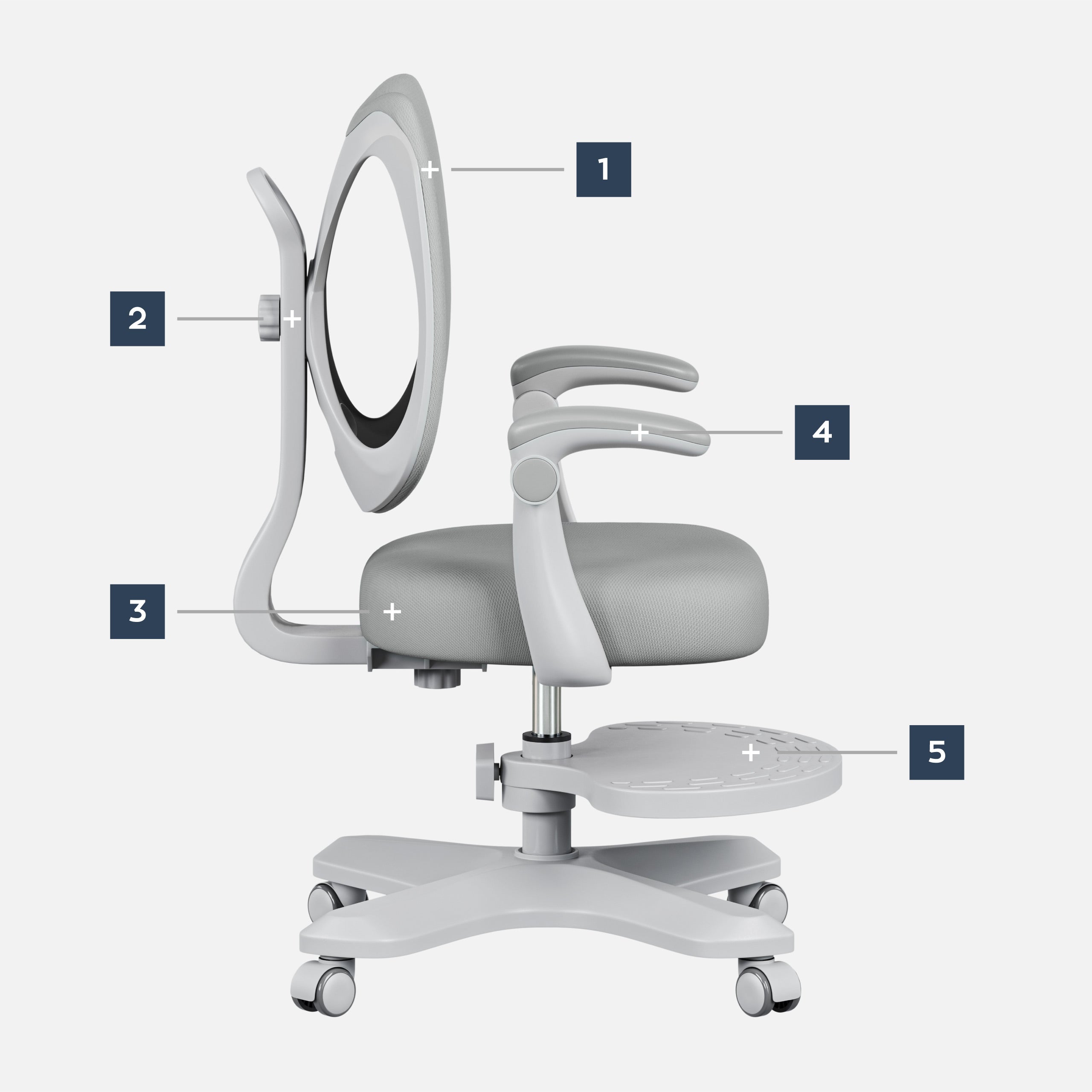 Dětská ergonomická židlička Mark Adler Junior 4.6 šedá