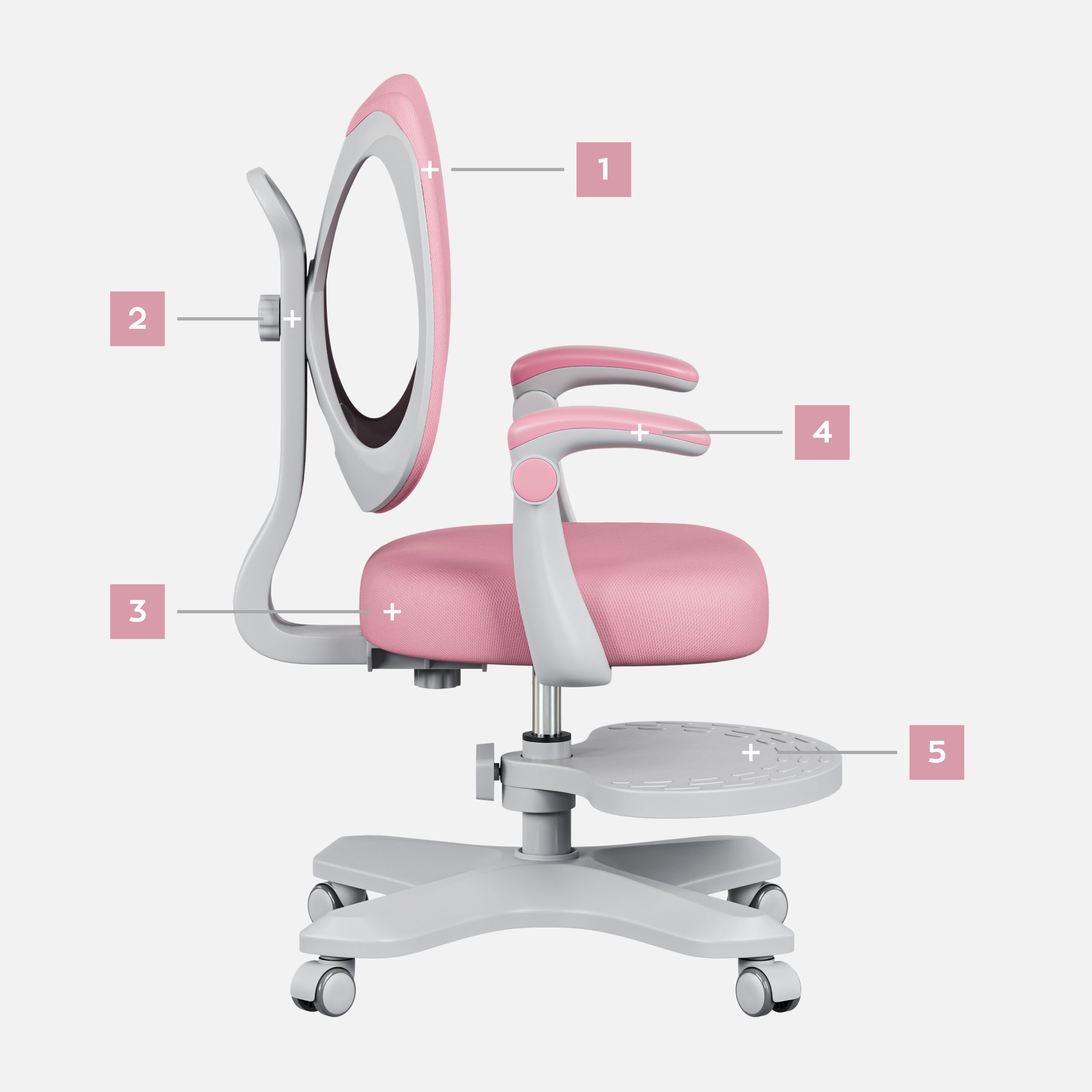 Dětská ergonomická židlička Mark Adler Junior 4.6 růžová