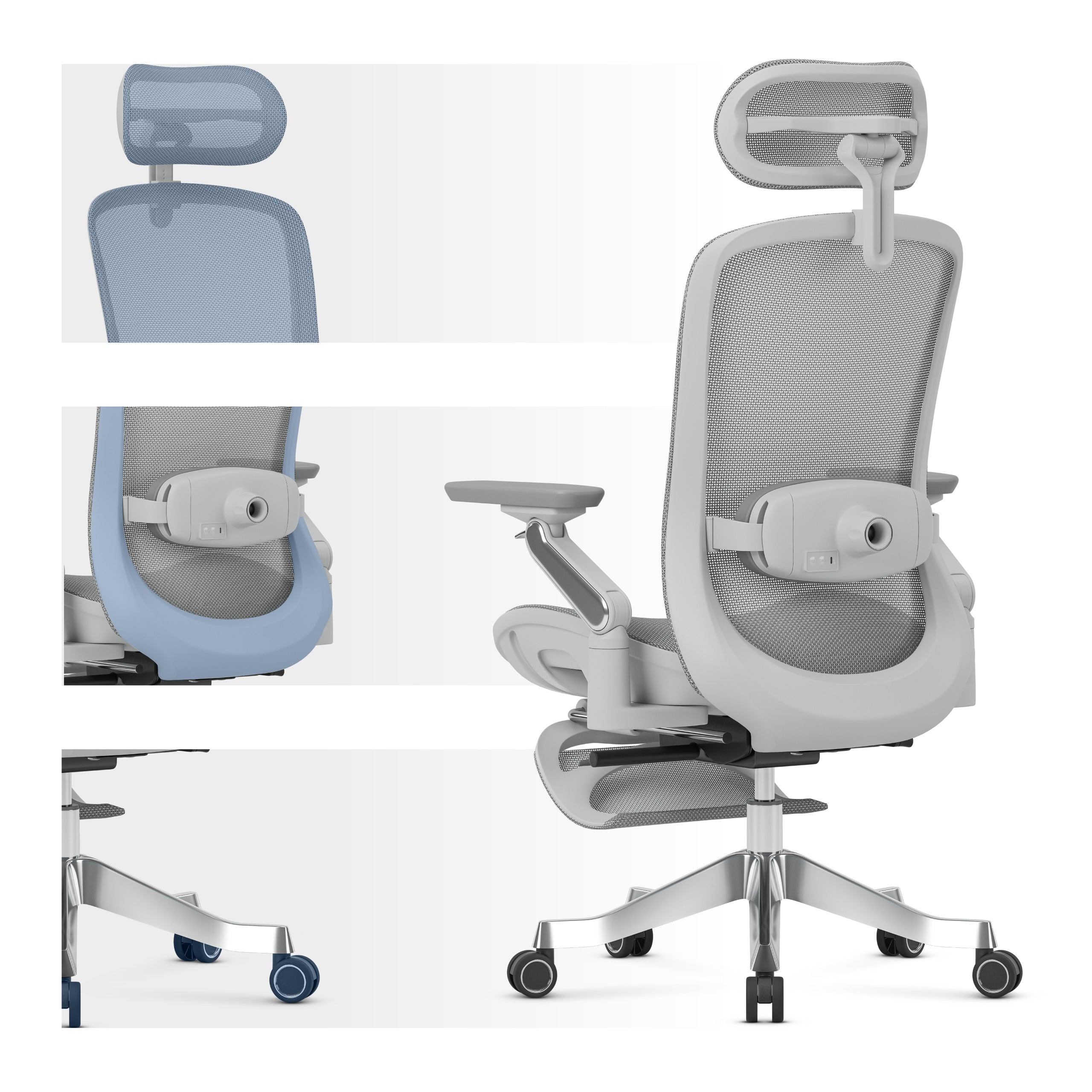 Ergonomické křeslo s masáží Mark Adler Leadpro 8.7 Grey