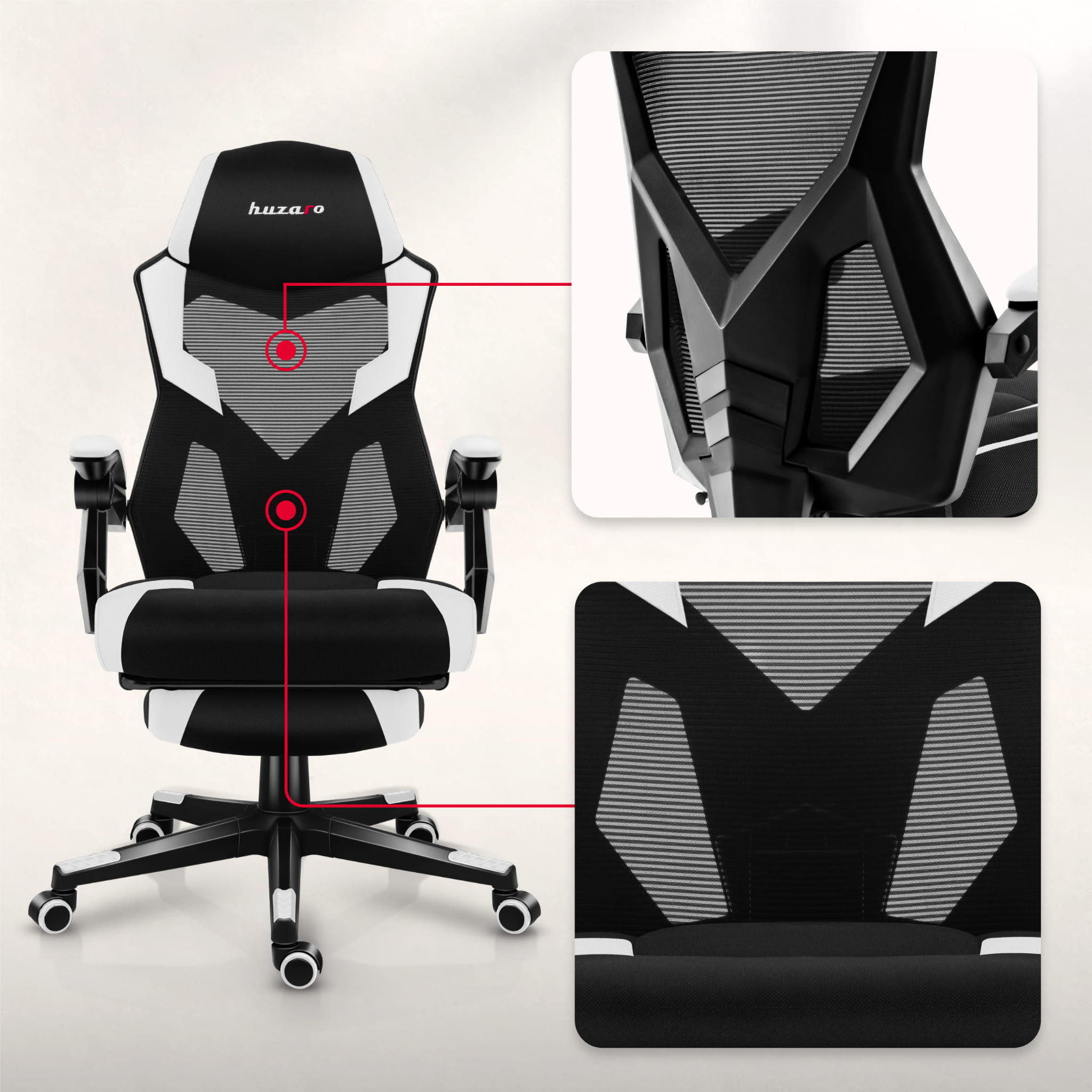 Herní židle Huzaro Combat 3.1 bílá 