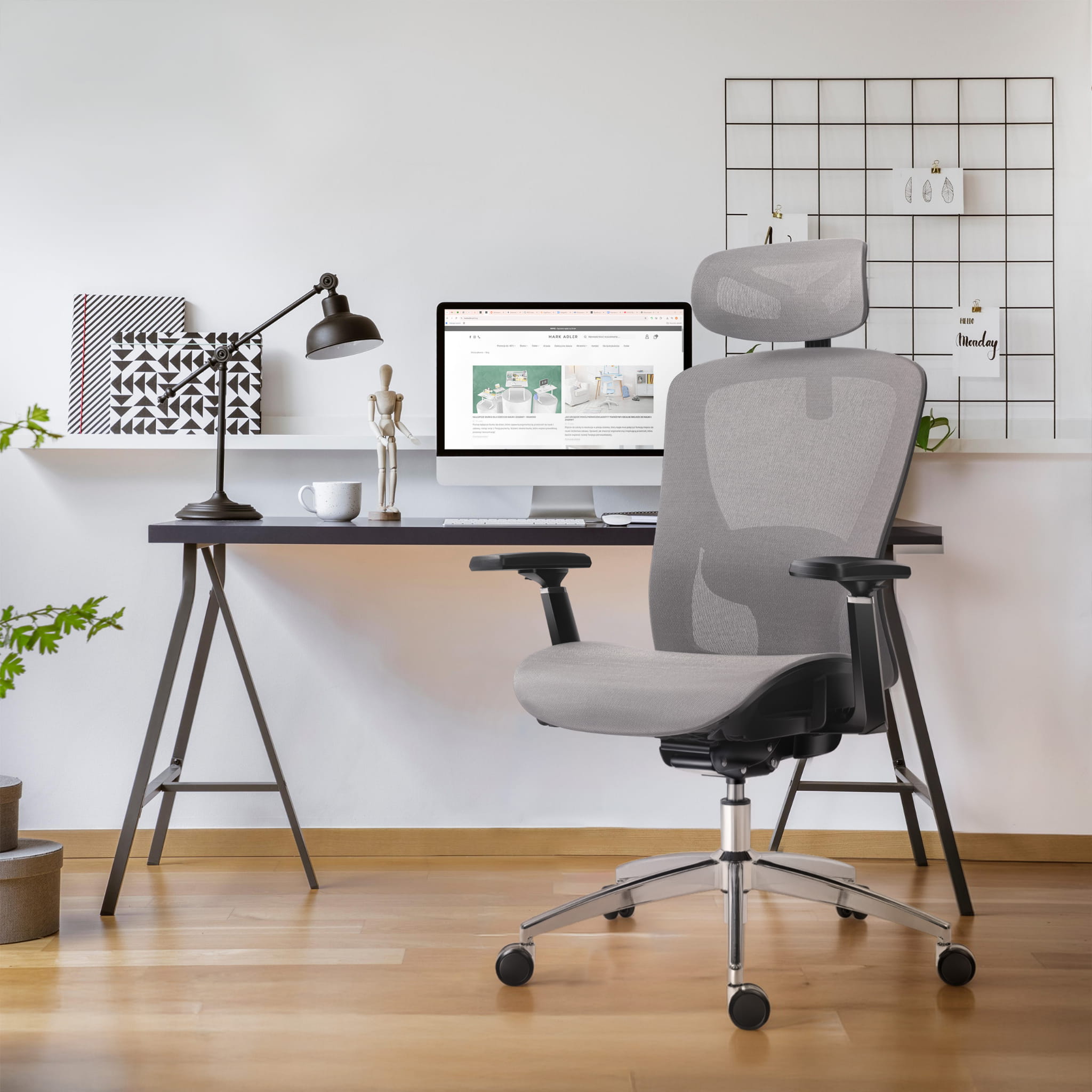 Ergonomická židle Mark Adler Expert 5.3 šedá síťovina 