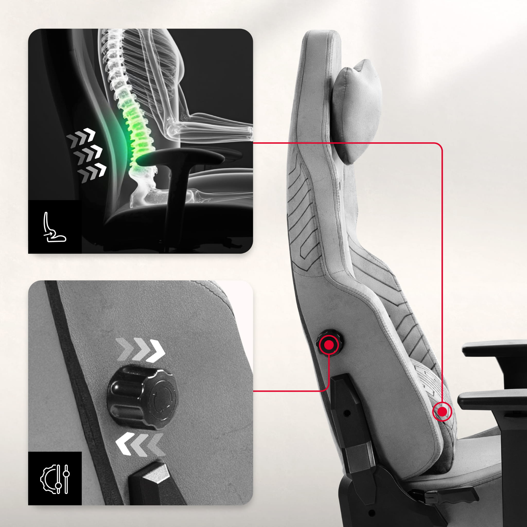 Herní židle HUZARO FORCE 8.1 šedá 