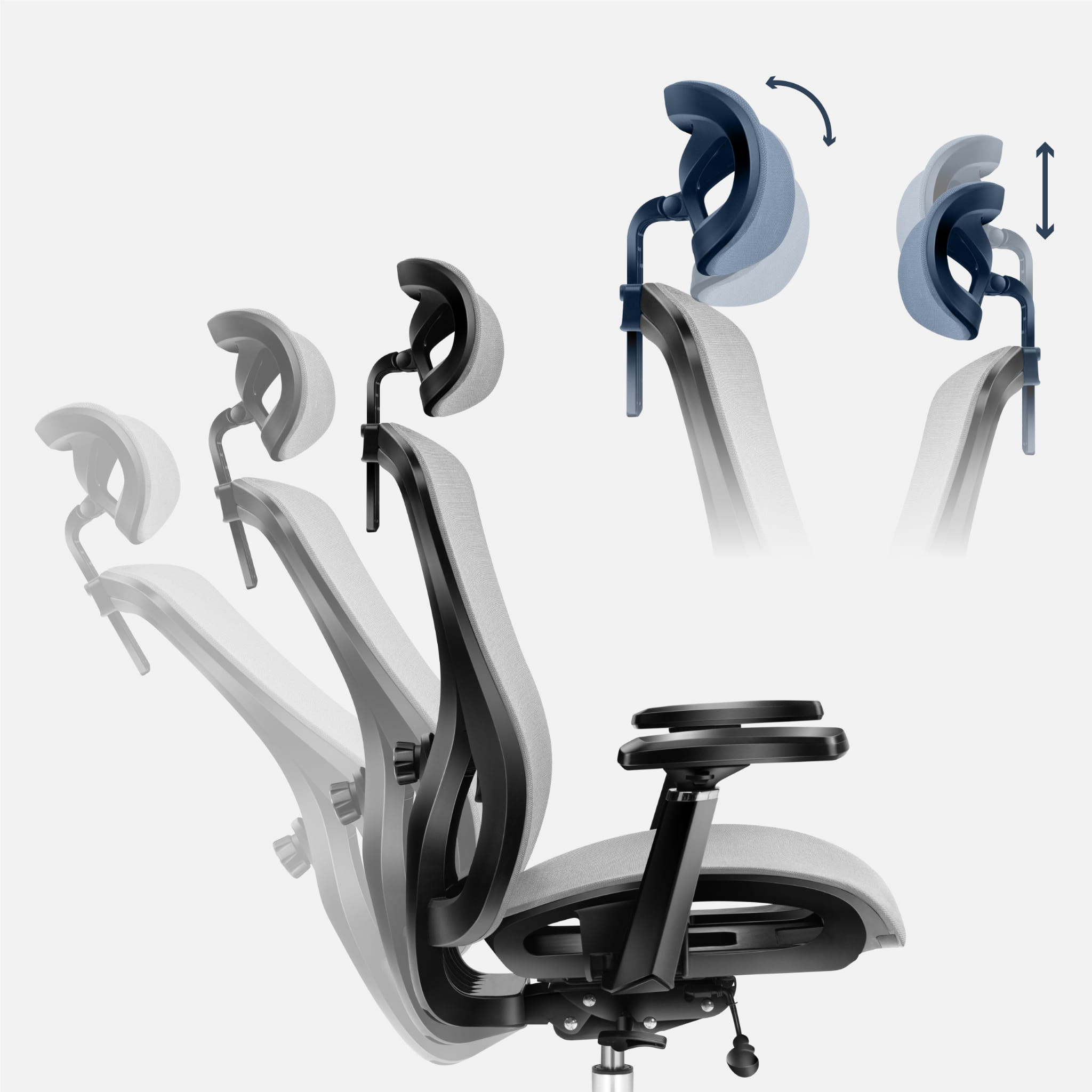 Ergonomická židle Mark Adler Expert 5.3 šedá síťovina 