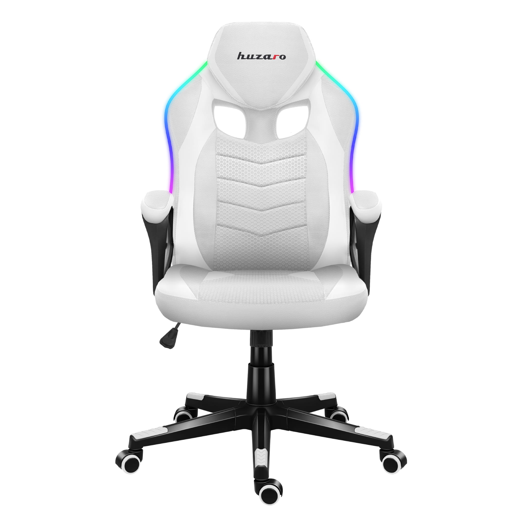 Herní židle Huzaro Force 2.5 RGB s bílým síťovaným podsvícením 