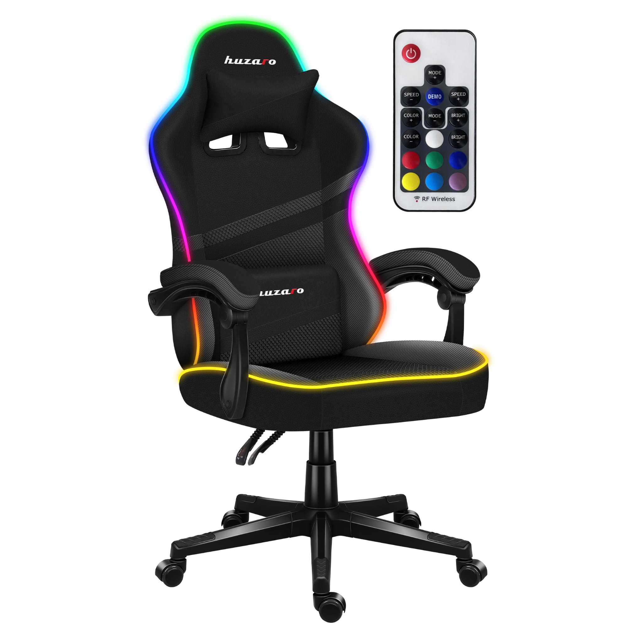 Herní židle Huzaro FORCE 4.4 RGB s černým síťovaným podsvícením 