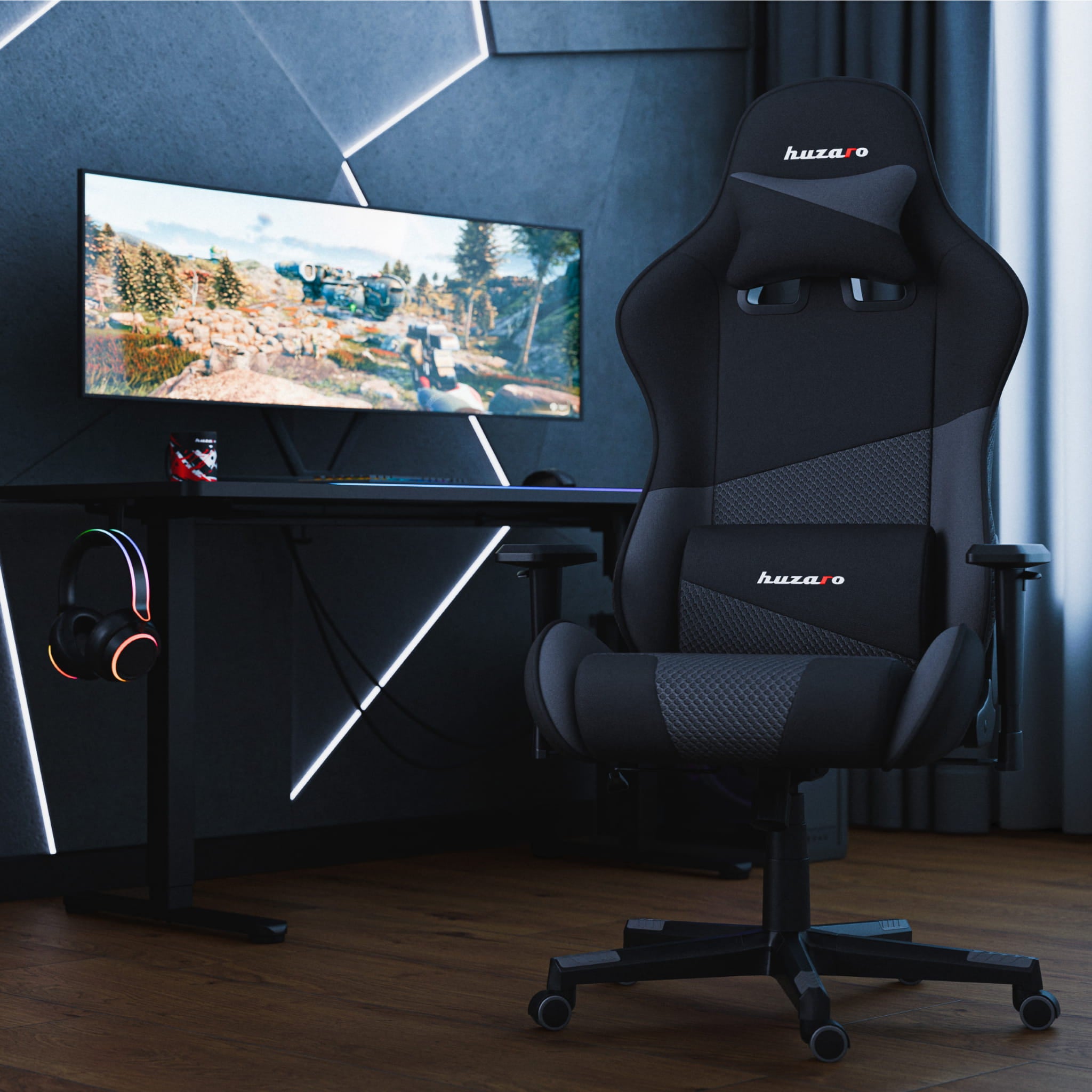 Herní židle HUZARO FORCE 6.2 šedá síťovina 