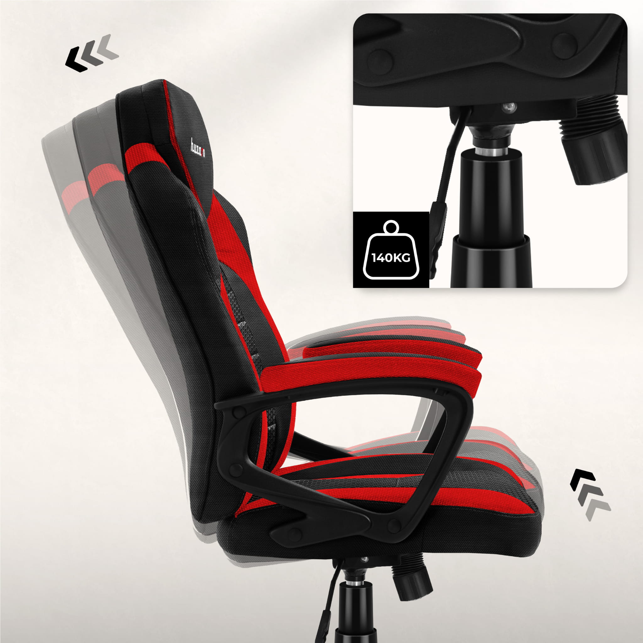 Herní židle HUZARO FORCE 2.5 Red Mesh 