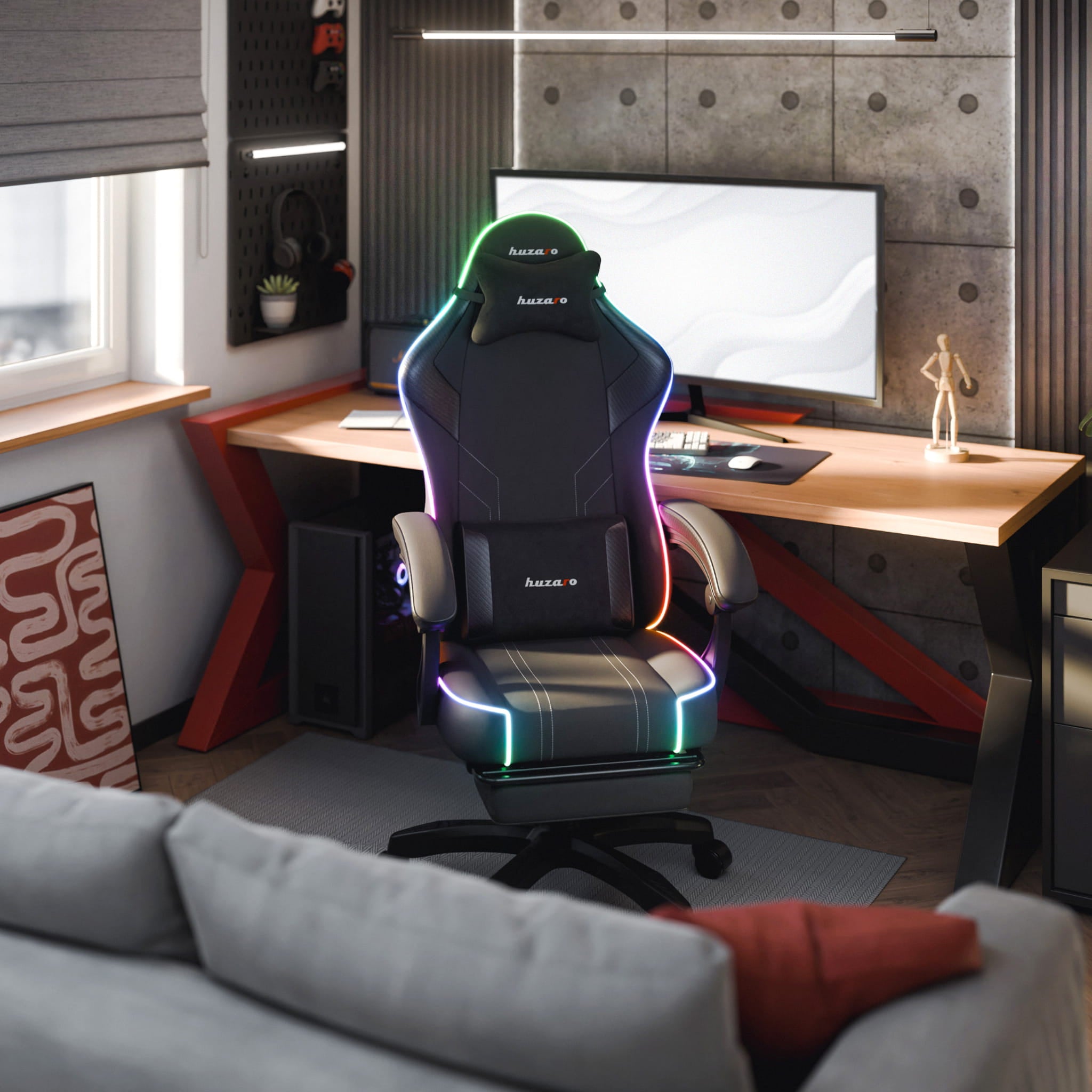 Herní židle Huzaro Force 3.7 RGB černá 