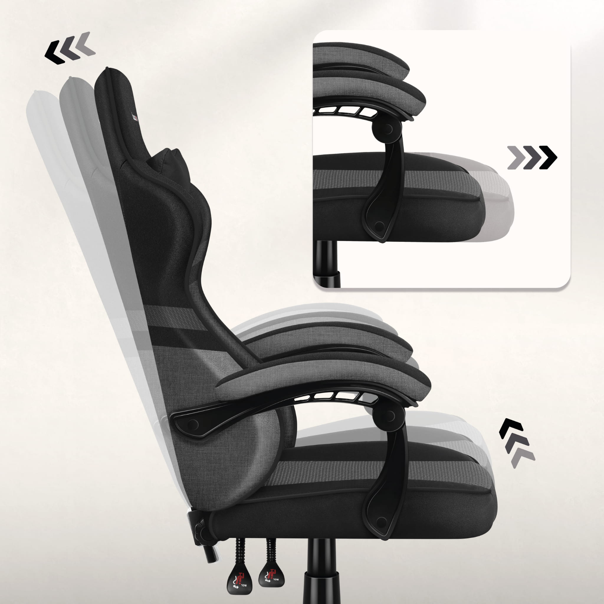 Herní židle HUZARO FORCE 4.4 šedá síťovina 