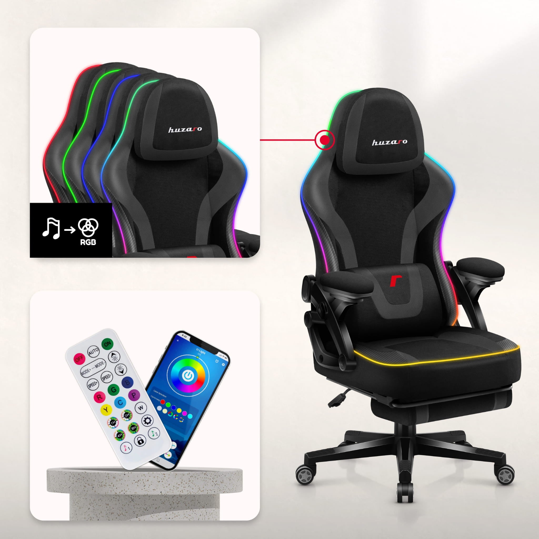 Herní židle Huzaro Force 4.6 Black RGB 