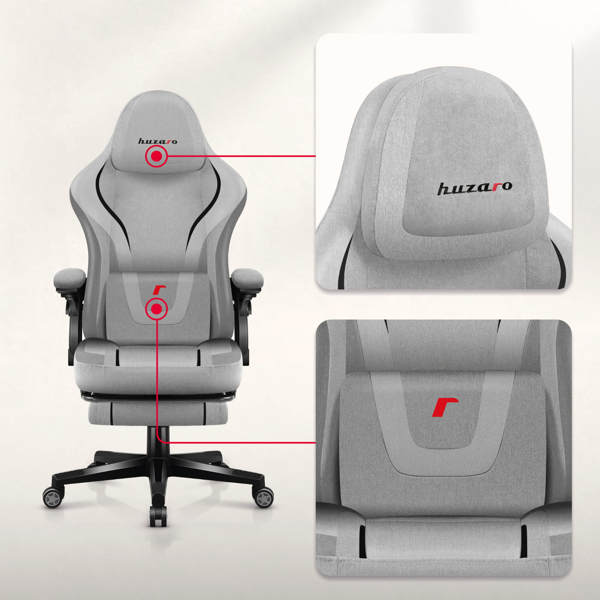 Herní židle Huzaro Force 4.6 šedá 