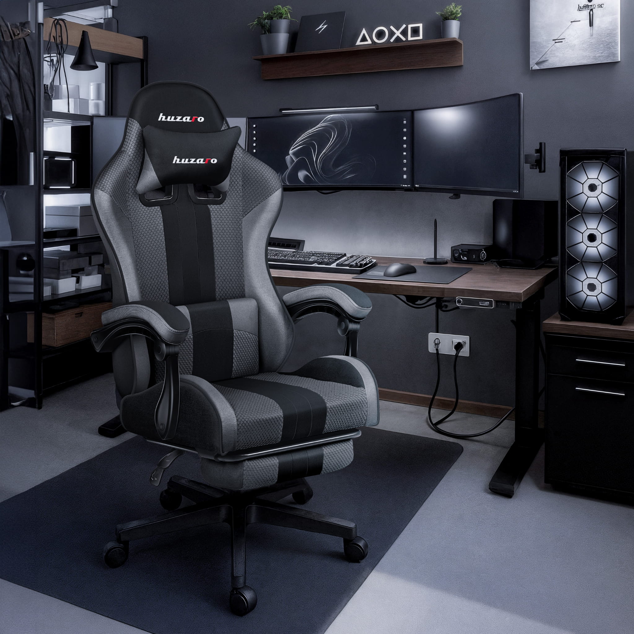 Herní židle Huzaro Force 4.7 šedá síťovina 