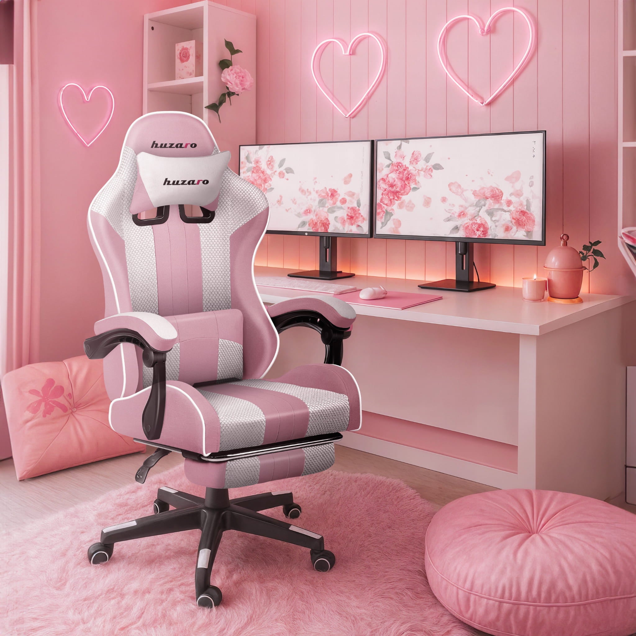 Herní židle Huzaro Force 4.7 růžová síťovina 
