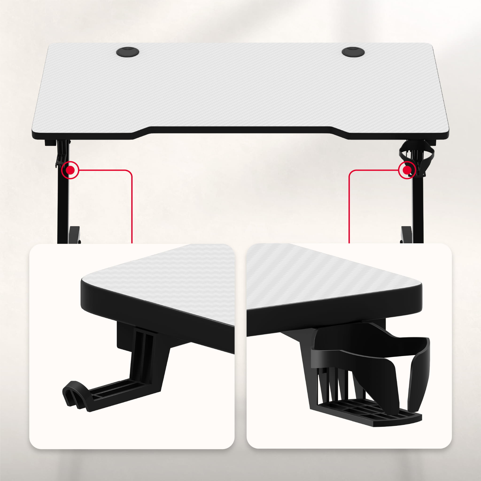 Herní stůl Huzaro Hero 2.5 bílý 120 cm 