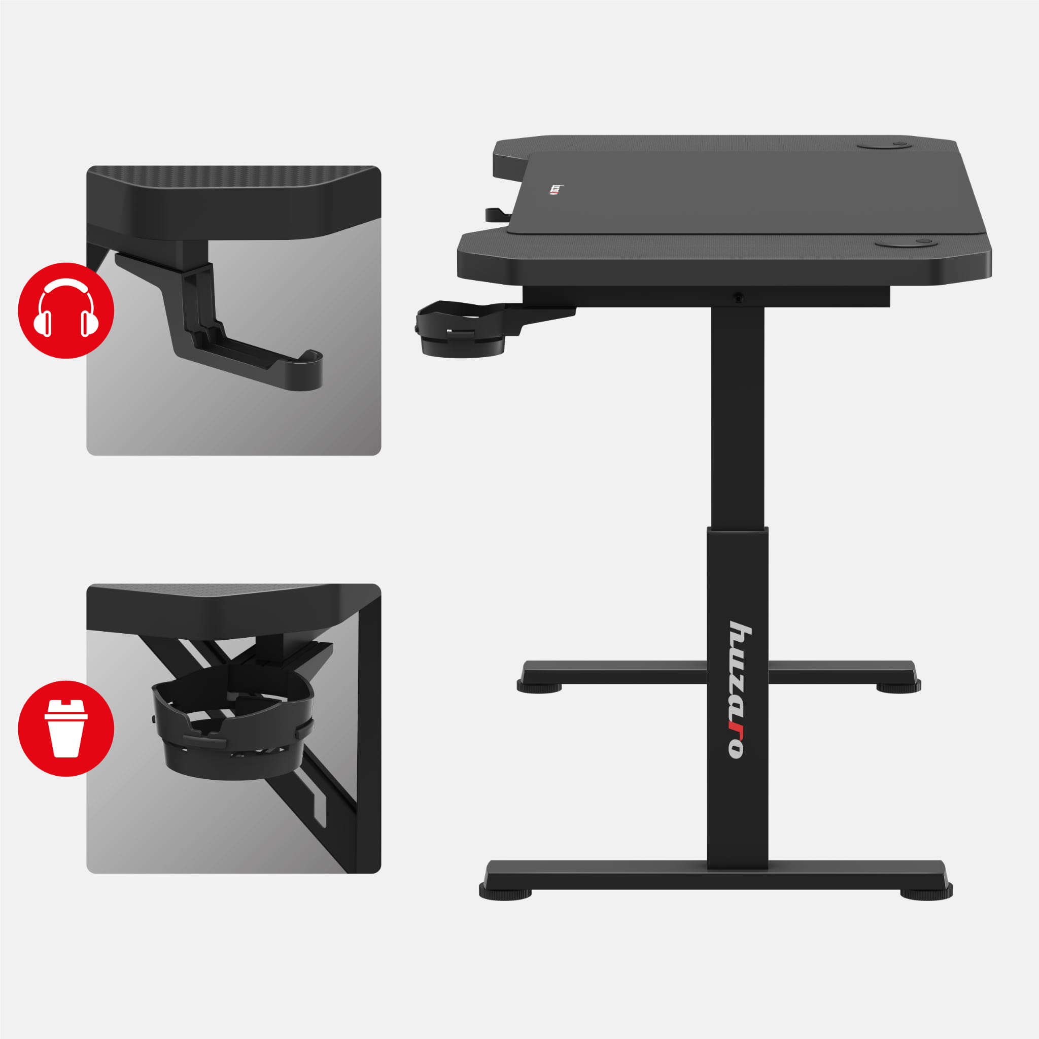 Herní stůl Huzaro Hero 2.6 černý 120 cm 