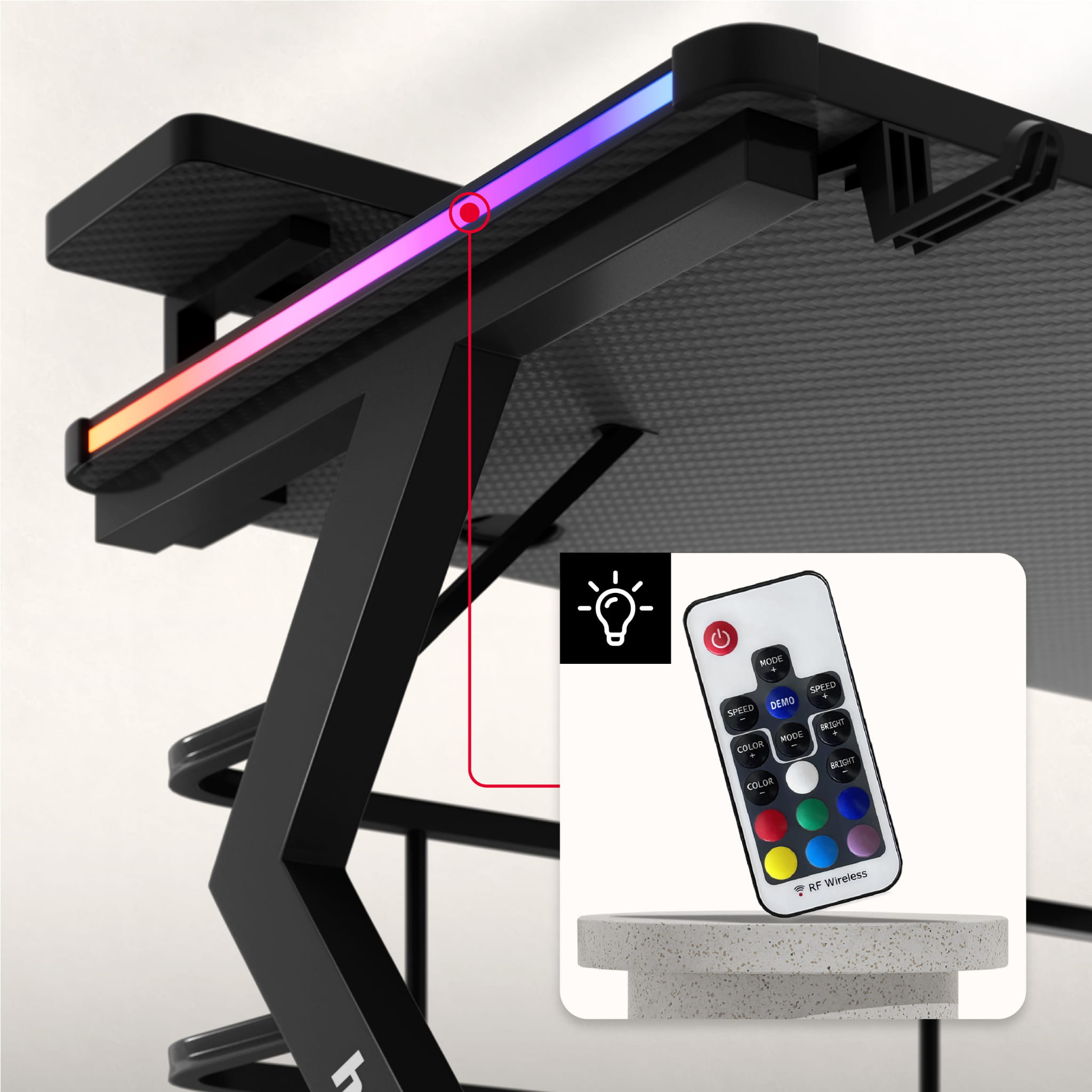 Herní stůl Huzaro Hero 5.0 RGB LED 120 cm 