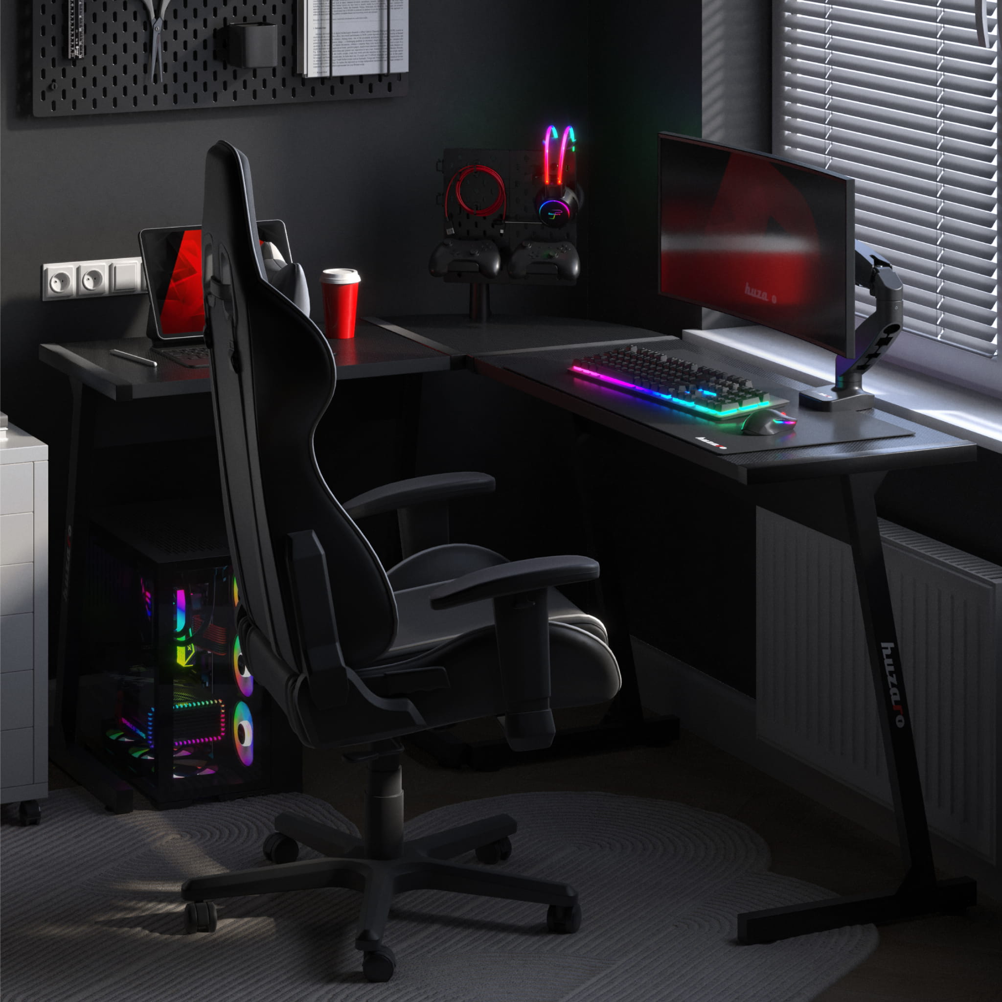 Herní stůl Huzaro Hero 6.0 černý 147 cm 