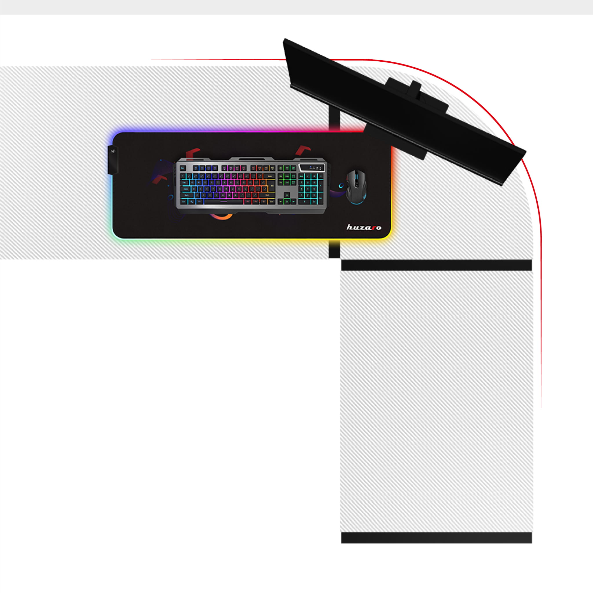 Herní stůl Huzaro Hero 6.3 bílý 154 cm 