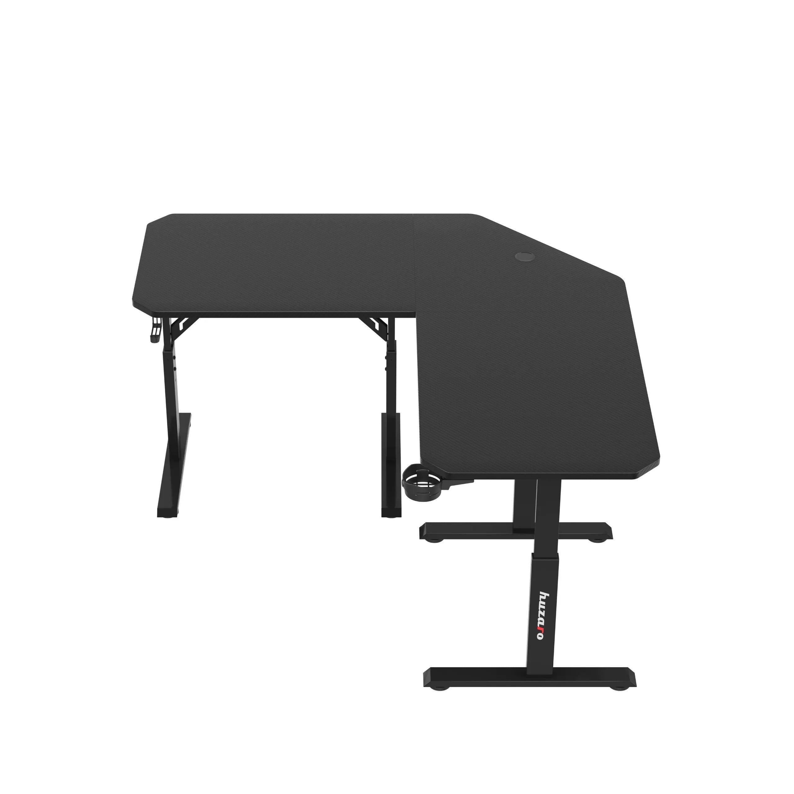 Herní stůl Huzaro Hero 7.3 Black s nastavitelnou výškou, rohový 