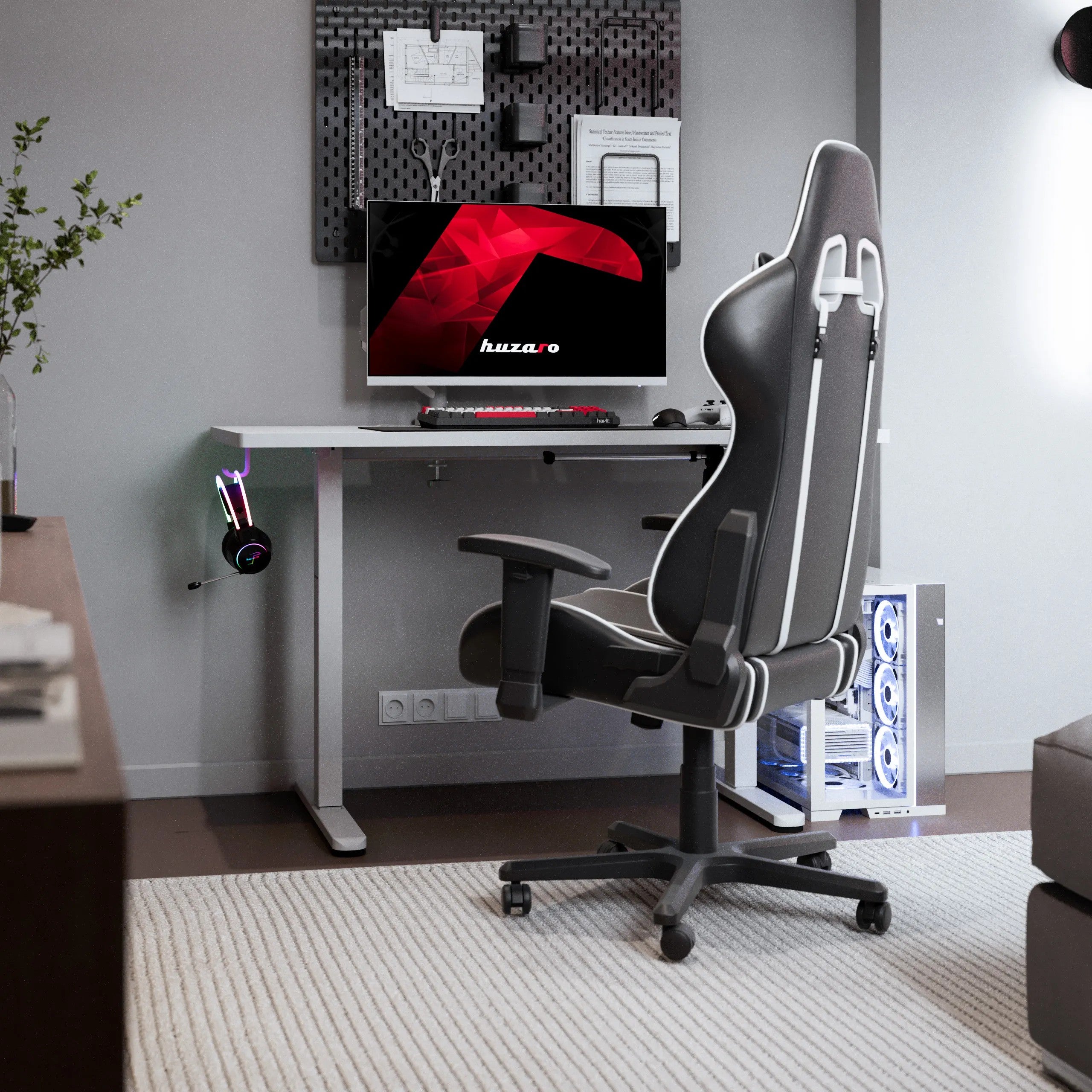 Herní stůl Huzaro Hero 8.1 White 120 cm elektrický 