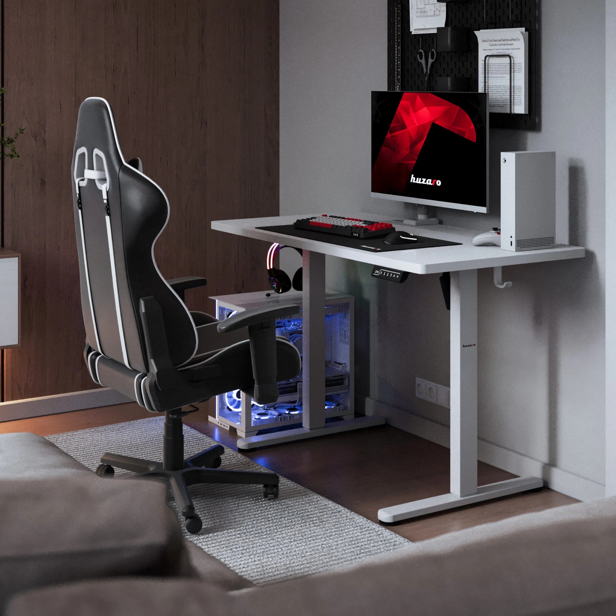 Herní stůl Huzaro Hero 8.1 White 120 cm elektrický 